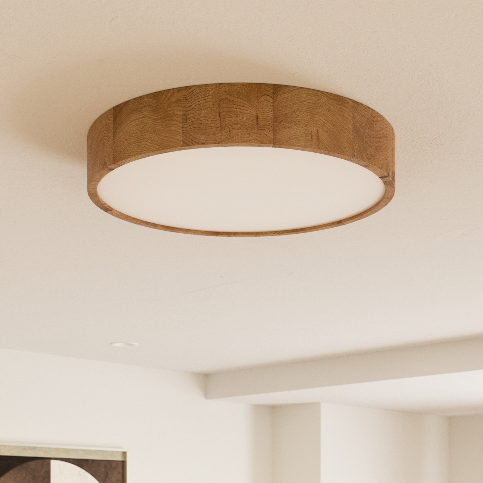 Envostar Kerio plafondlamp, Ø 47 cm, eiken naturel