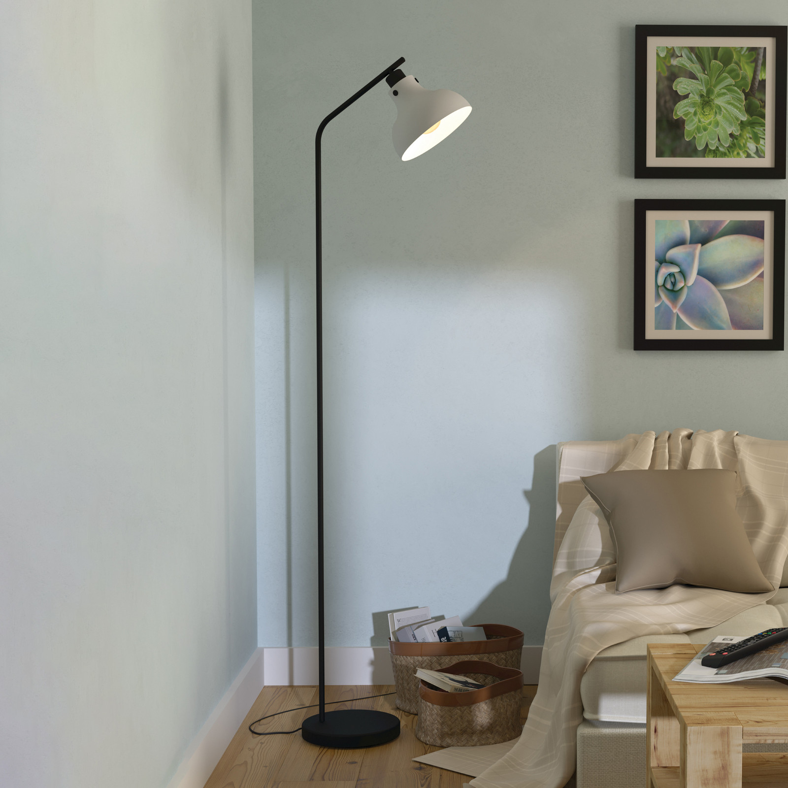 Lampă de podea Matlock înălțime 158 cm gri/negru