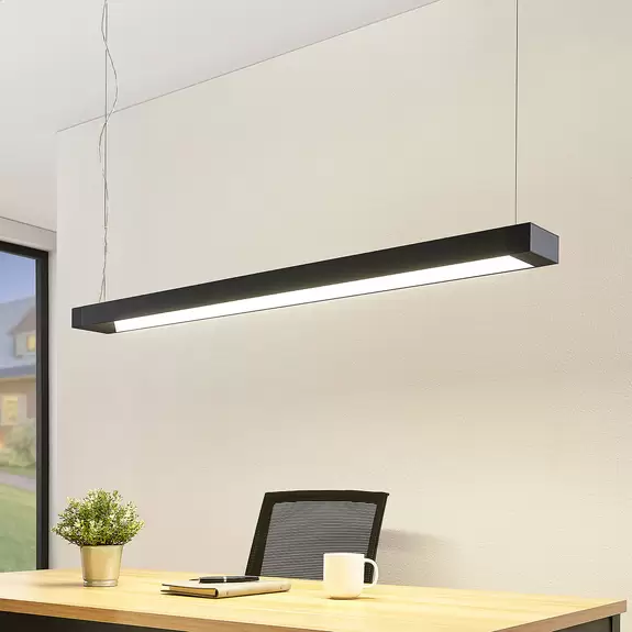 Lampenwelt Arcchio Cuna LED-Pendellampe, schwarz, eckig 122cm