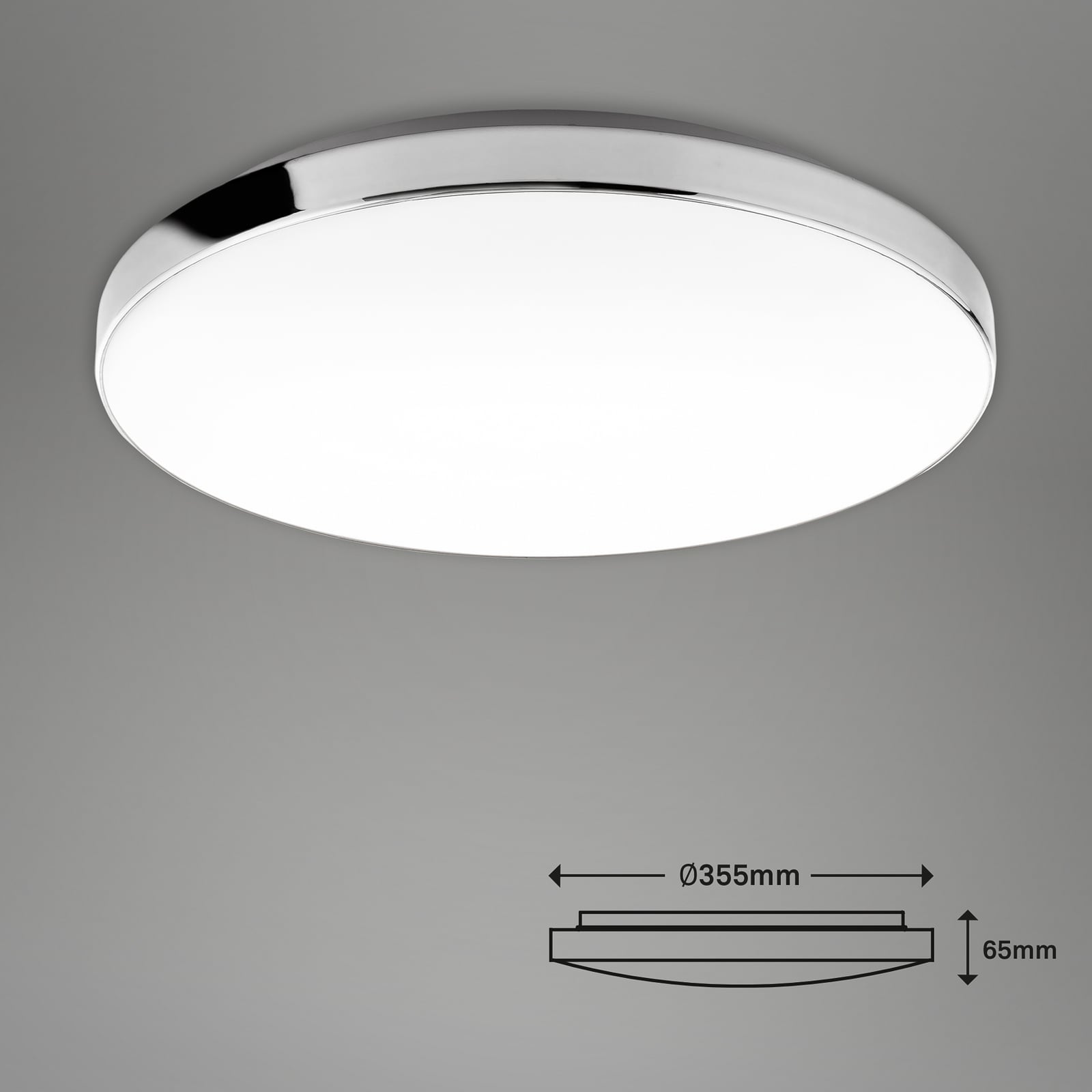 LED lubų lempa 3351216 chromas/balta, Ø 35,5 cm, 4000 K, IP44