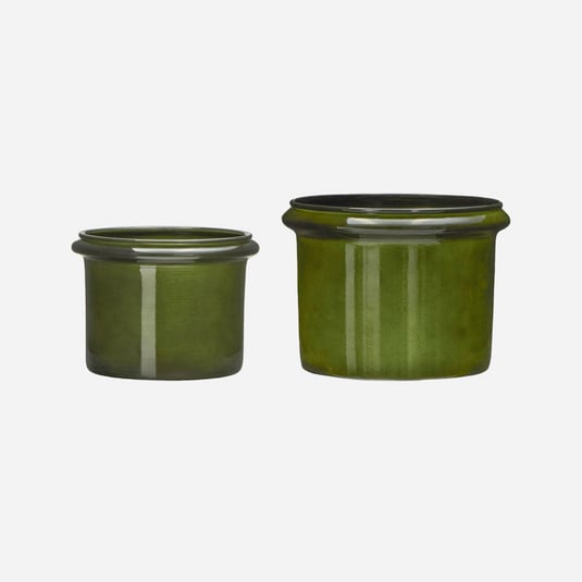 HDHoop Flower Pot, Green, Metal, Set of 2 - House Doctor