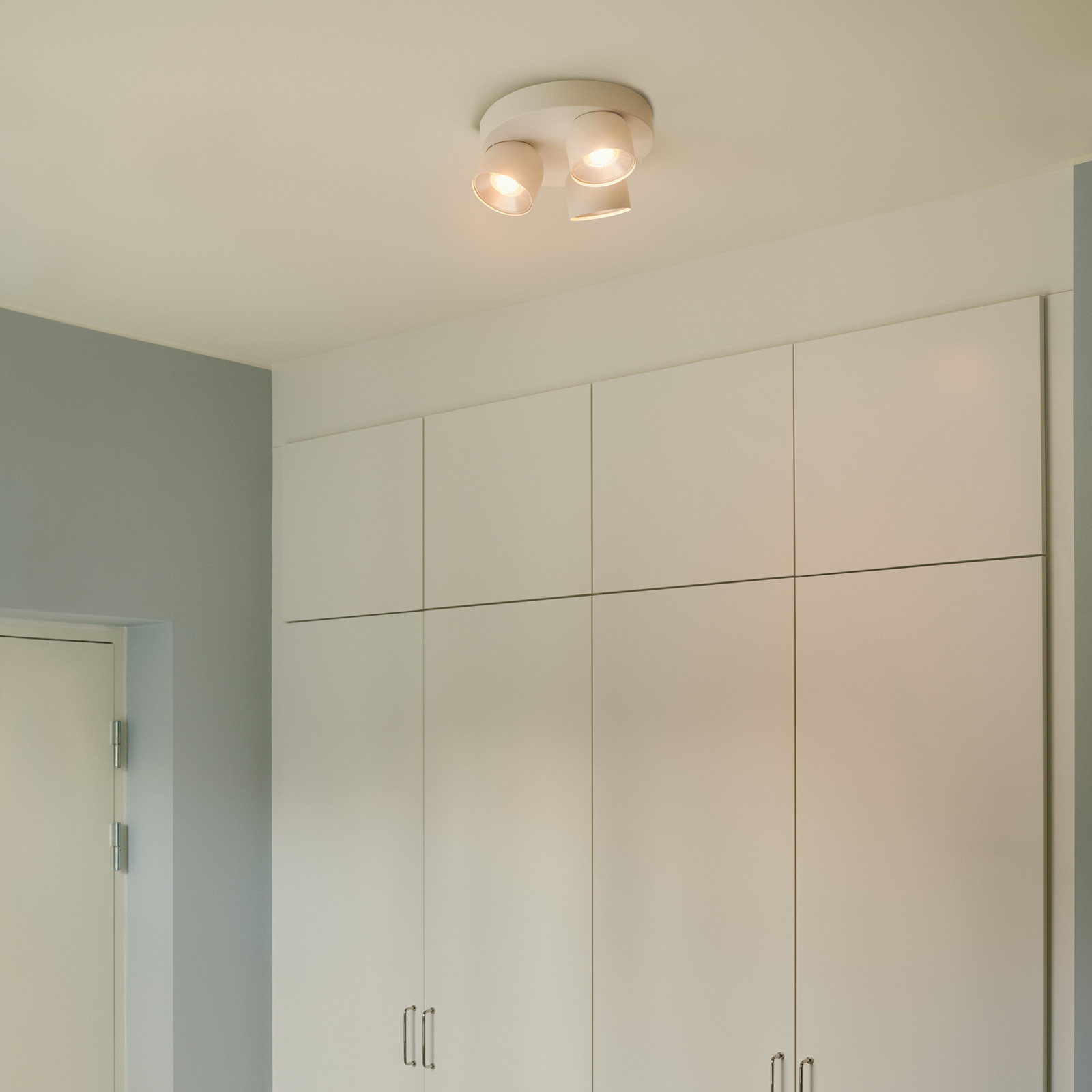 Nordlux Downlight Pitcher GU10 cu trei becuri rotund metalic alb - Camera de zi / sufragerie - modern