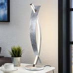 Lucande LED-bordslampa Marija, silverfärgad, dimbar, 62 cm