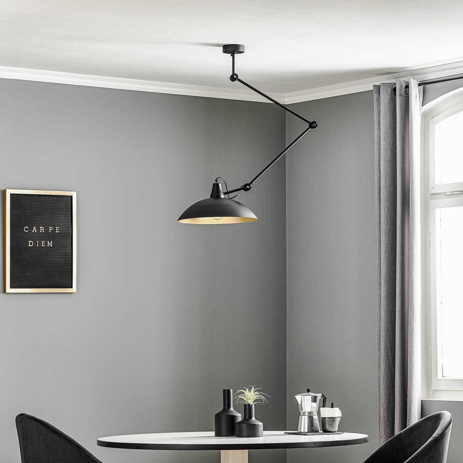 Lampa sufitowa 808 regulowana 1-punktowa czarna/złota