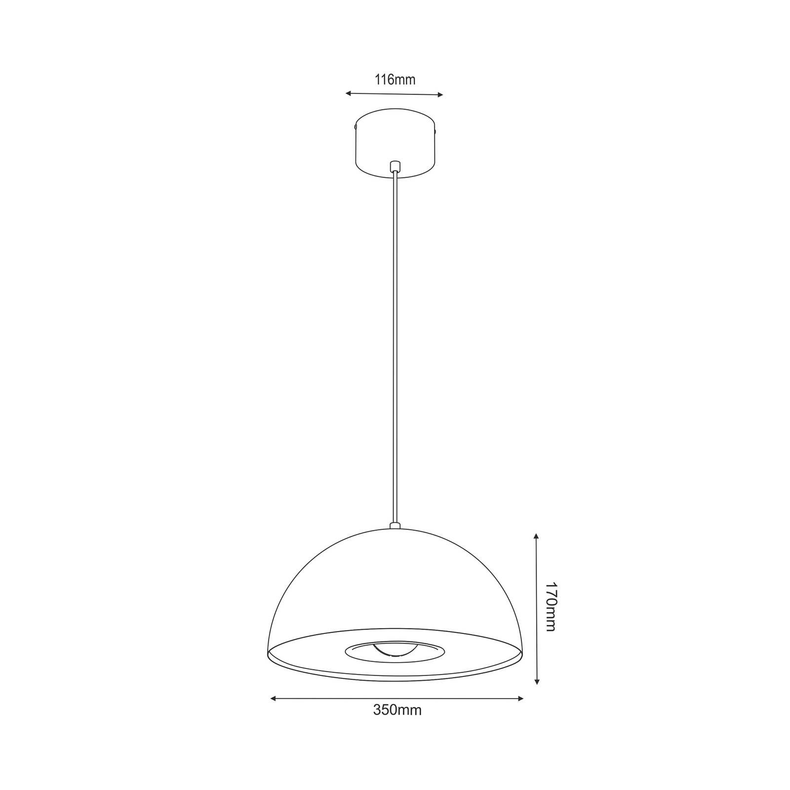 Lampa wisząca Drew czarna drewniany dekor