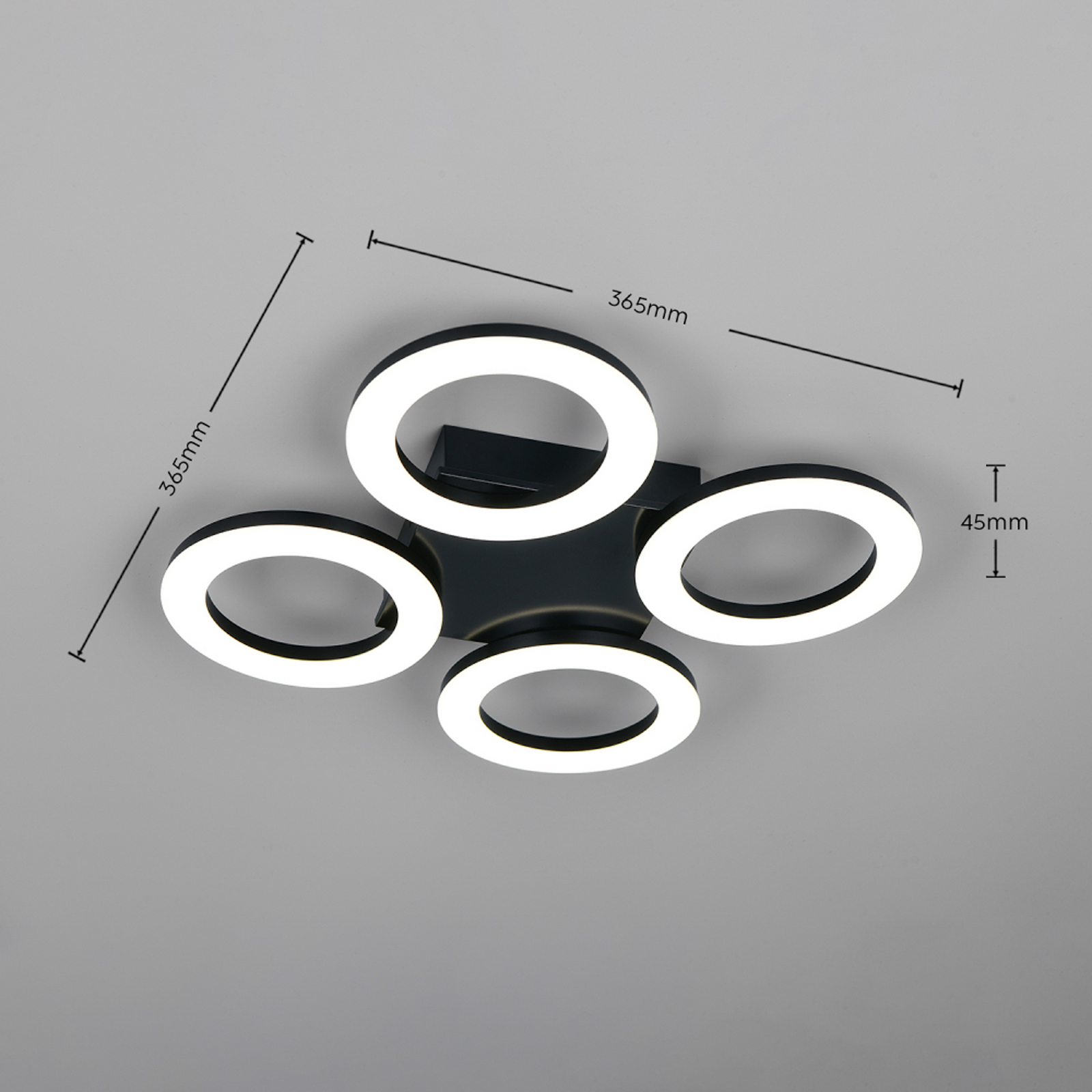 Plafoniera LED Cemi, rotonda, nera, in plastica, 4.000 K Plafoniera LED Cemi, rotonda, nera, in plastica, 4.000 K