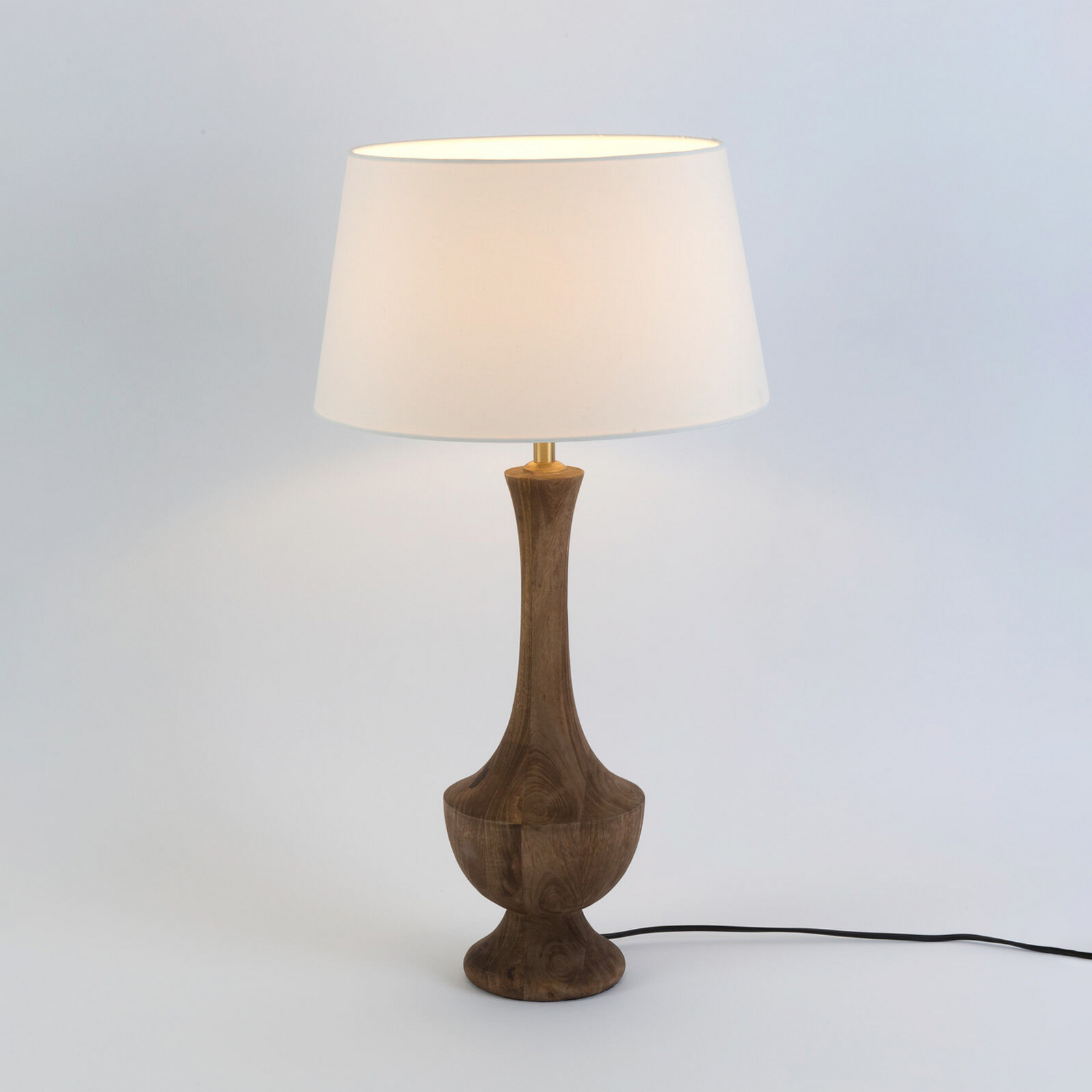 Bordlampe SUBASIO, natur/écru, høyde 50 cm, mangotre, E27
