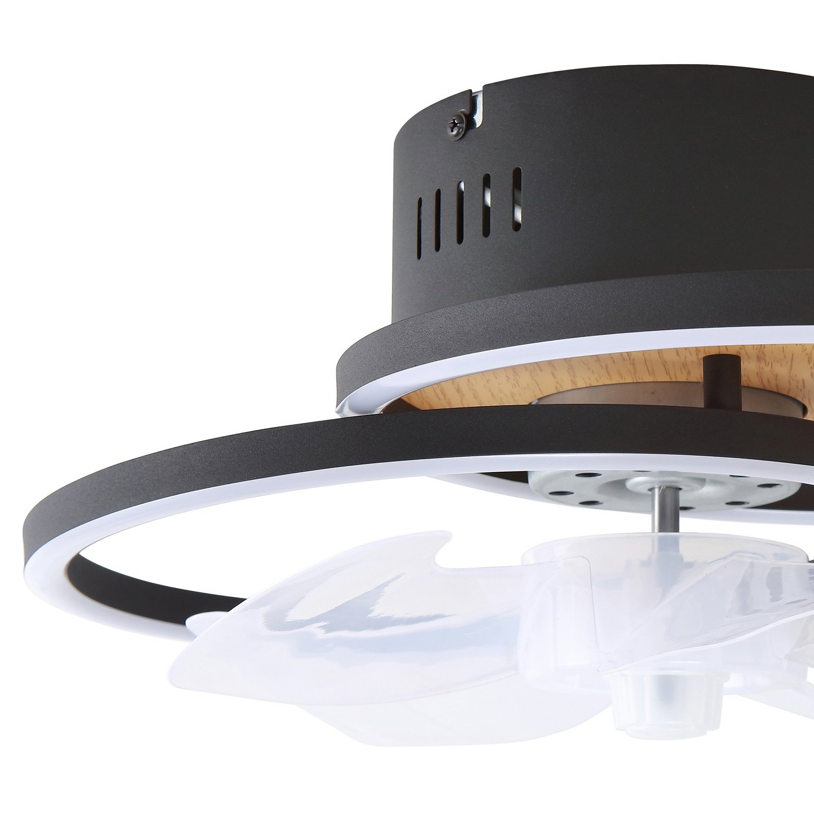 Lomana LED Ceiling Fan CCT Black - Lindby