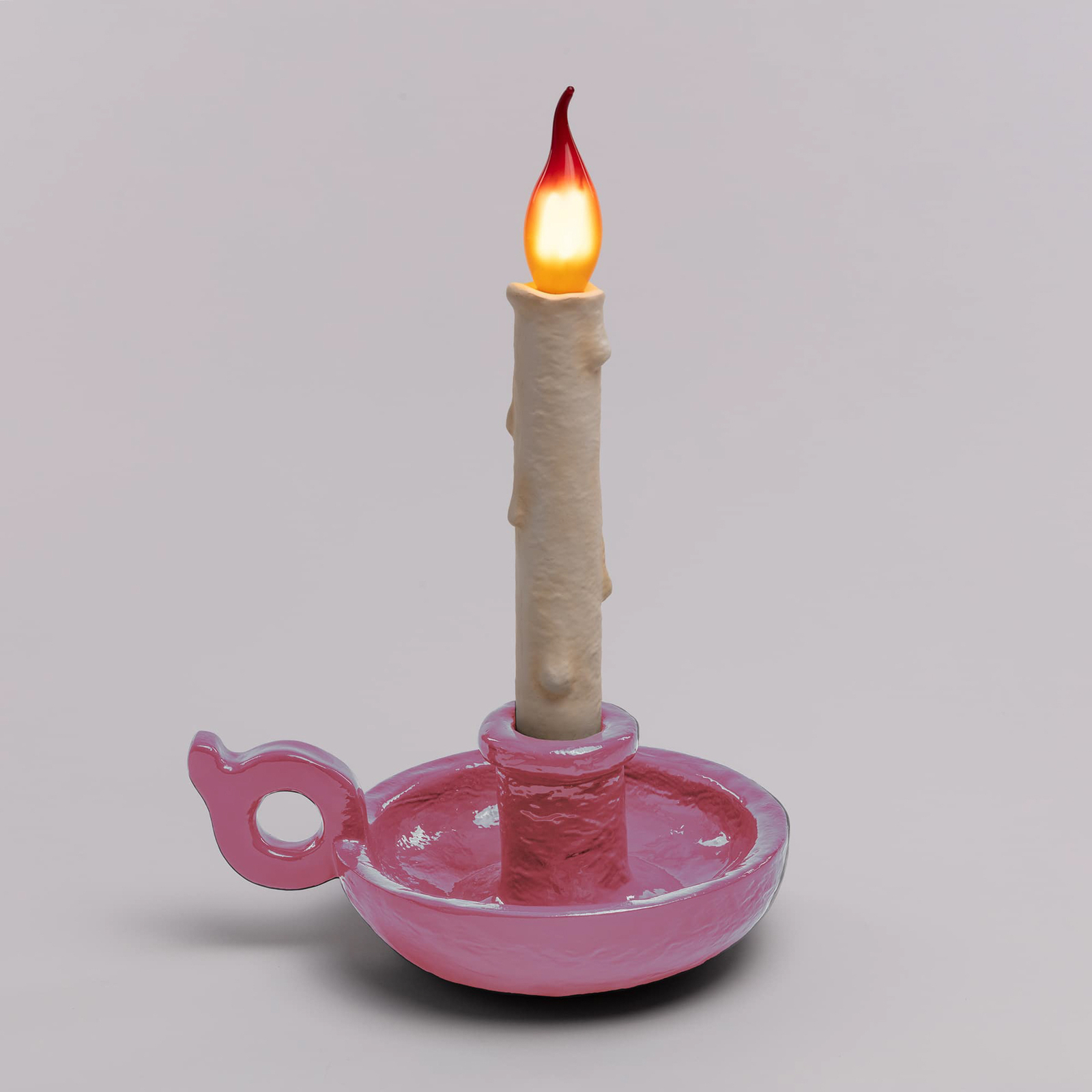 SELETTI Grimm Bugia Dekotischlampe Kerzenform pink