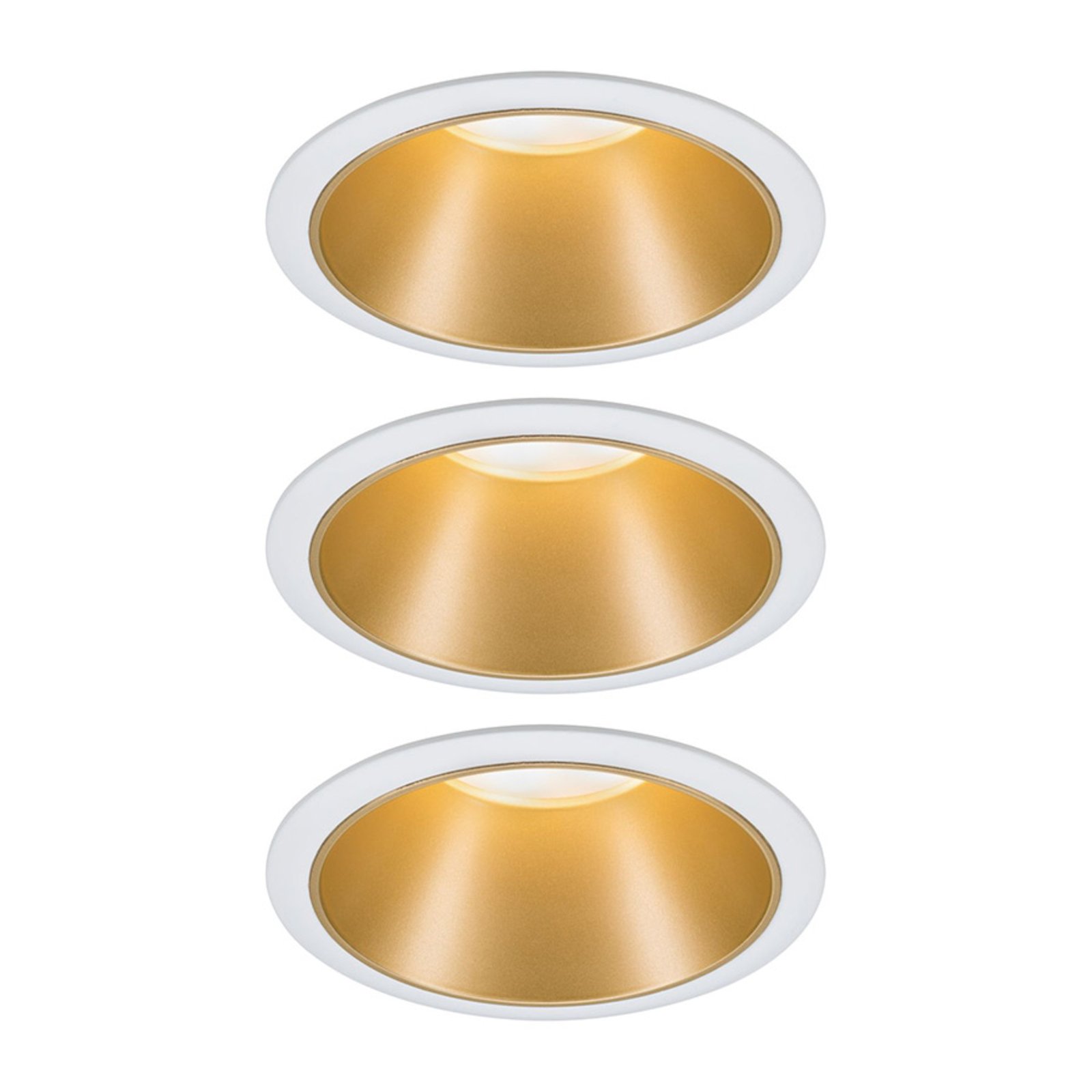 Paulmann Cole LED-spot, guld-hvid, sæt med 3