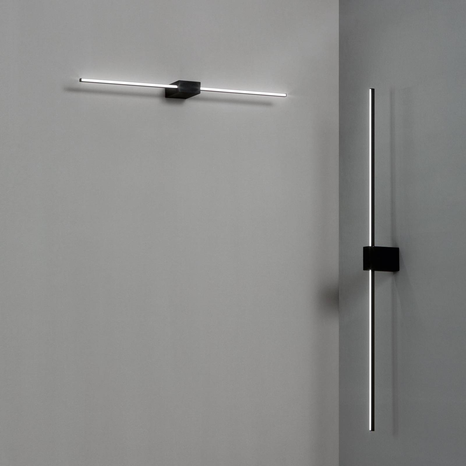 Ideal Lux kinkiet LED Theo czarny, szerokość 75 cm aluminium