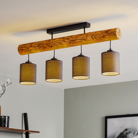 Furesta ceiling light stained, anthracite, 4-bulb