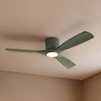 Lucande Smart LED-Deckenventilator Moneno, grün, DC, Tuya