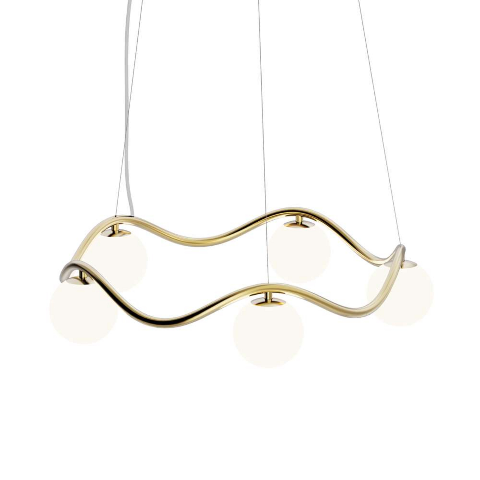 Circle of Life Plafoniere V2 Ø65 Raw Brass/Opal White - Rebello Decor