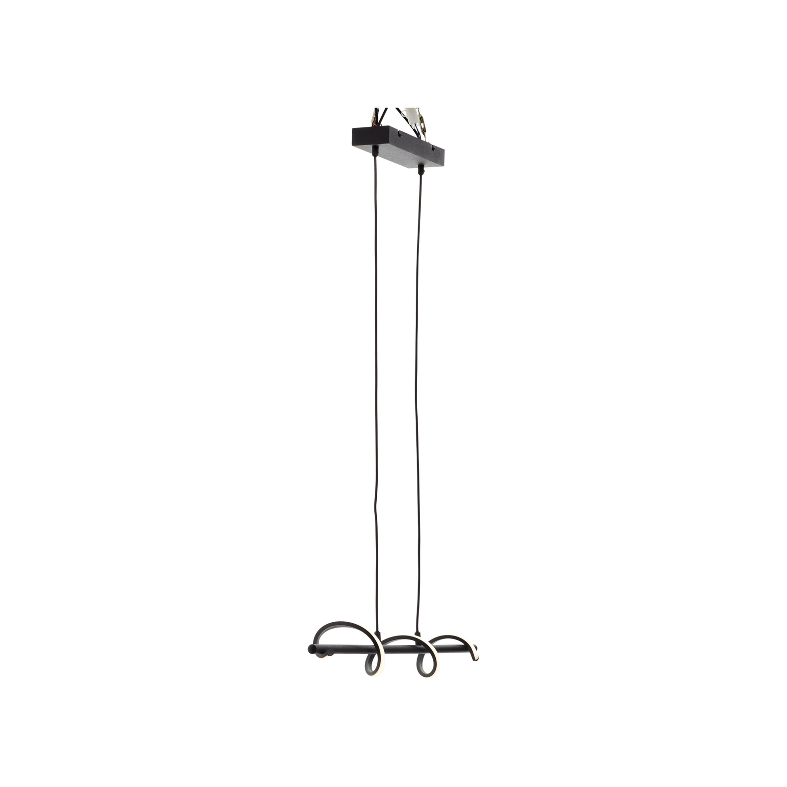 Eunice LED-pendellampe, lengde 80 cm, svart, metall
