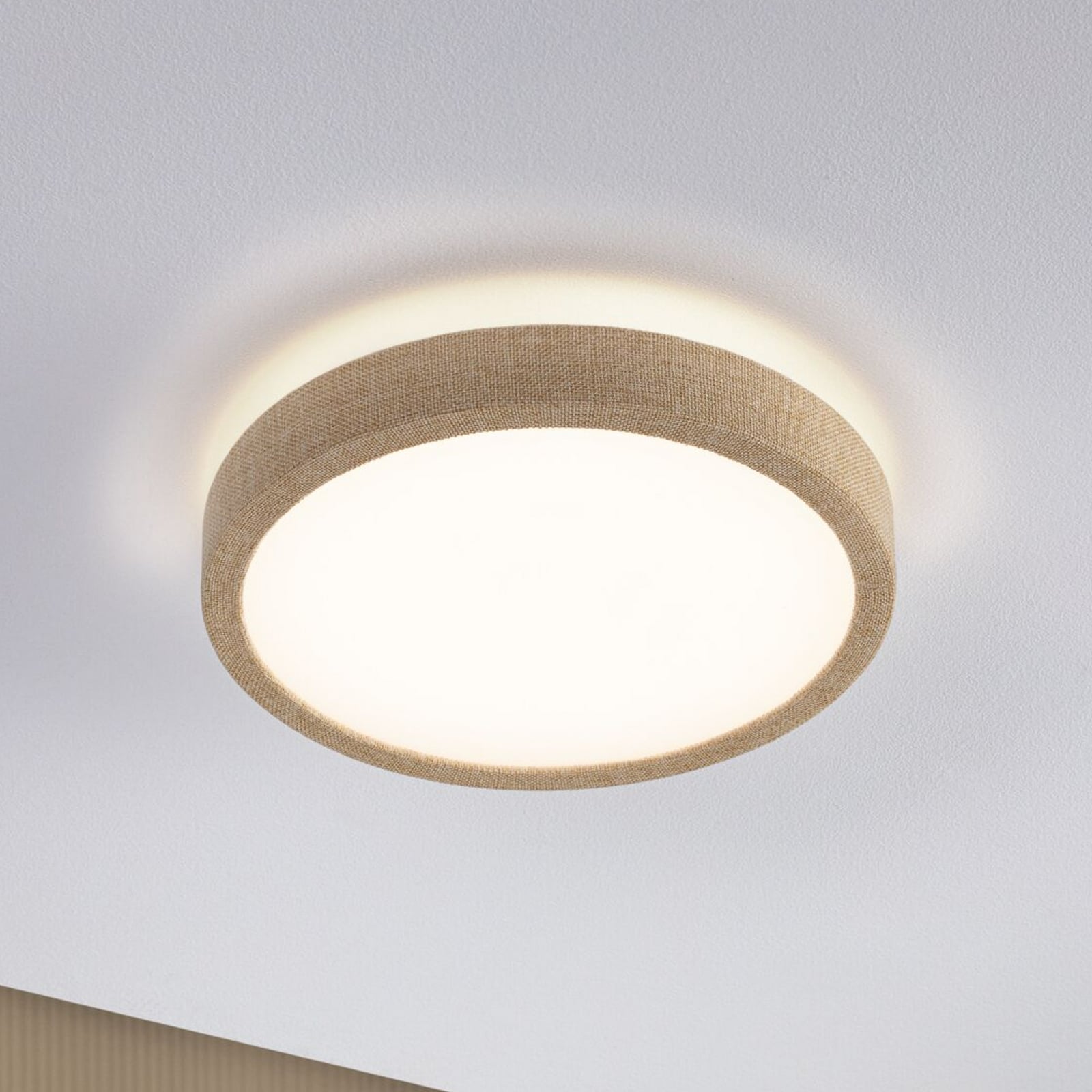 Panneau LED Paulmann Cosara, Ø 30 cm, beige, IP44, 3000 K