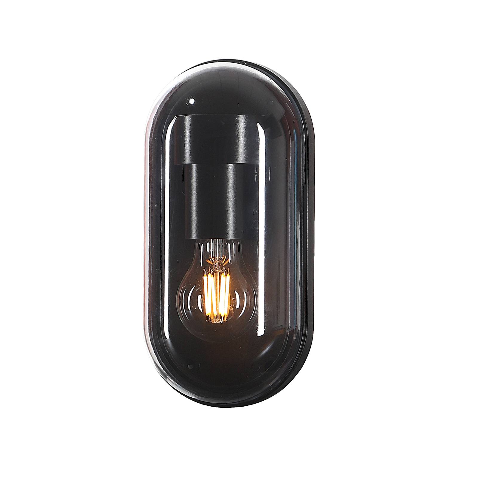 Vonkajšie nástenné svietidlo Lucande Serine, výška 25,5 cm, čierne