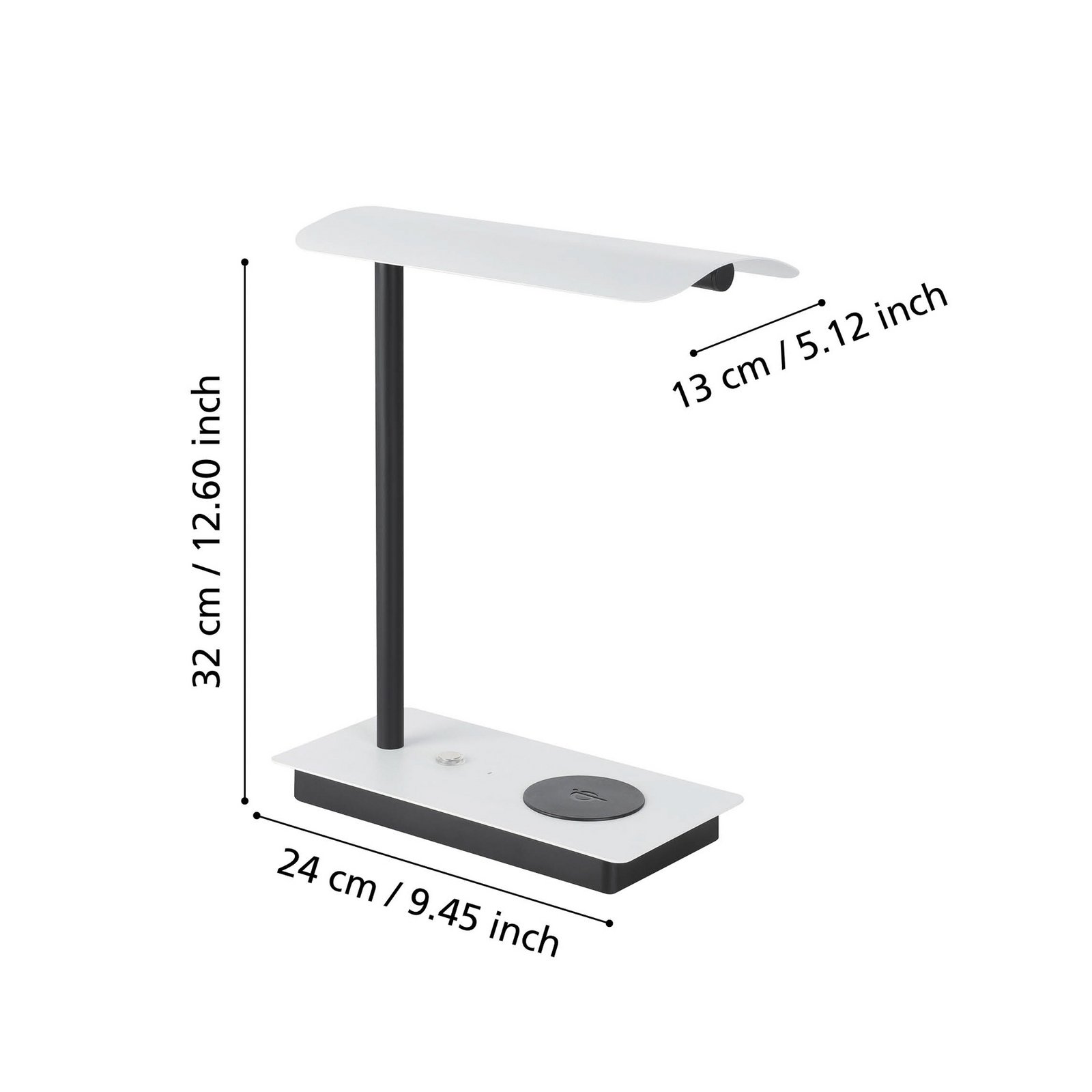 Arenaza LED table lamp, dimmer, QI, white