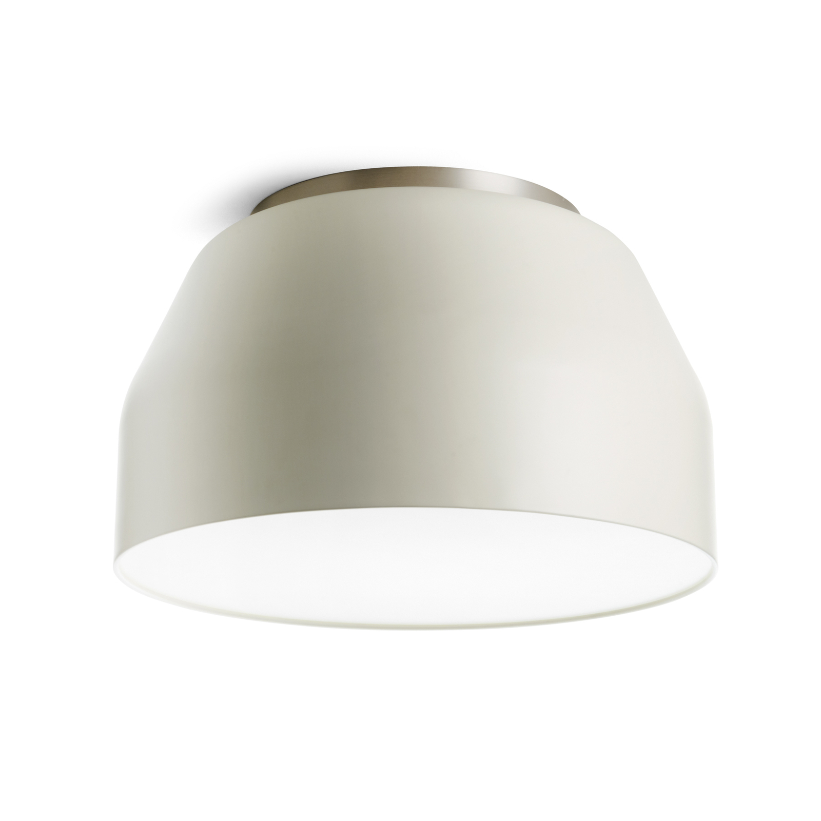 Plafondlamp Mok, crèmewit met chromen detail Ø55cm