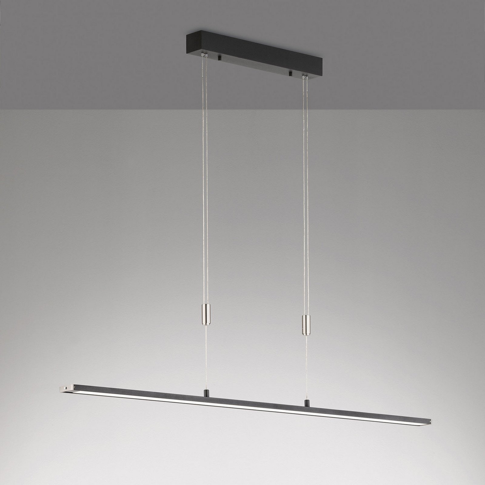 FISCHER & HONSEL Lampă suspendată Metz TW LED CCT lungime 120 cm negru - Camera de zi / sufragerie - modern - nisip negru mat nichel mat - Metal