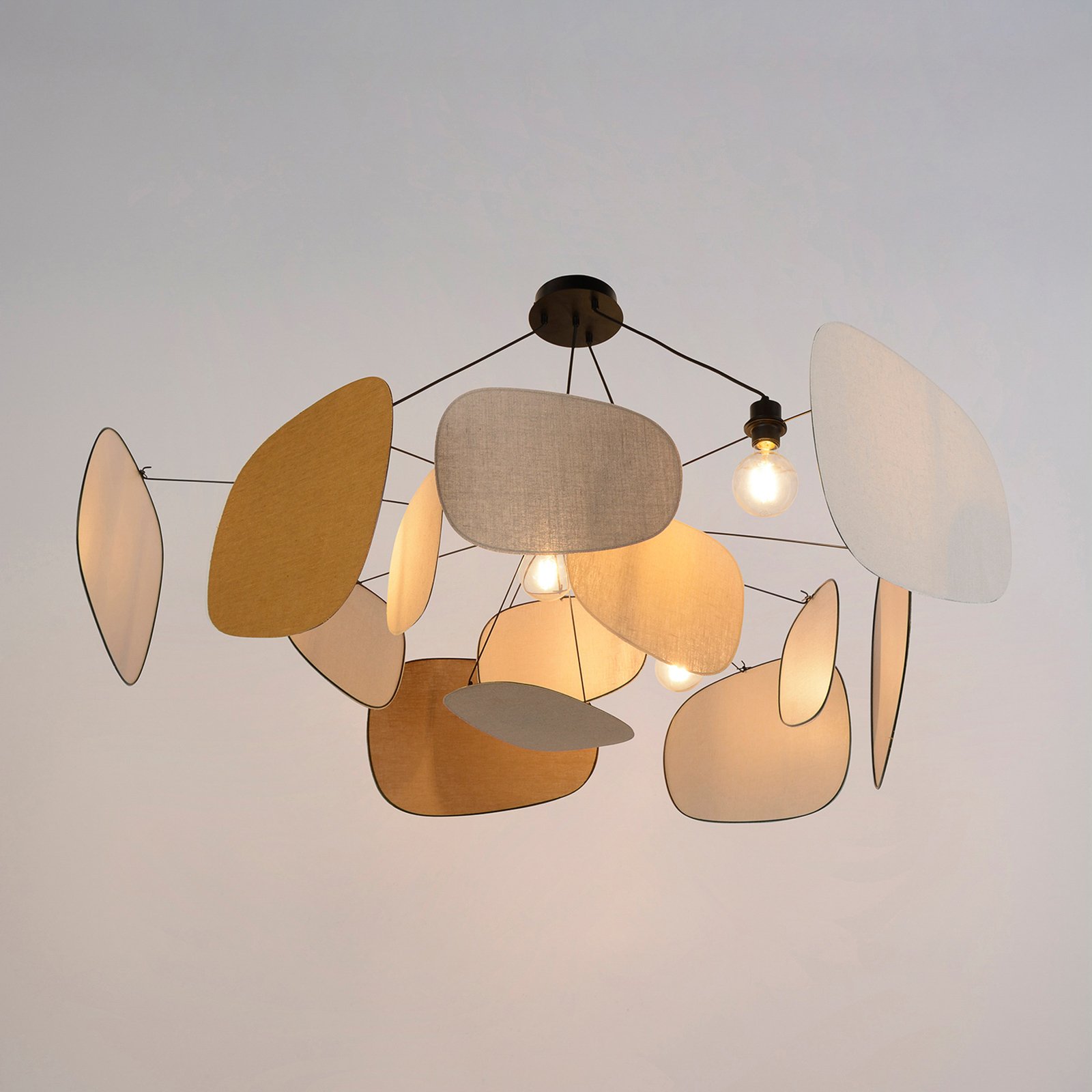 Hängelampe Screen 70's, Ø 150 cm, Leinen, bunt - MARKET SET Hängelampe Screen 70's, Ø 150 cm, Leinen, bunt - MARKET SET