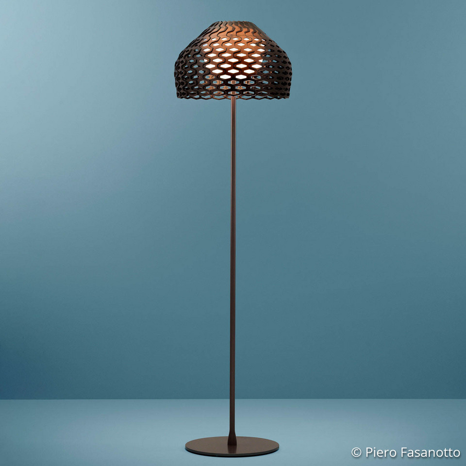 Flos Tatou F golvlampa Ochre, brun / rost från Flos