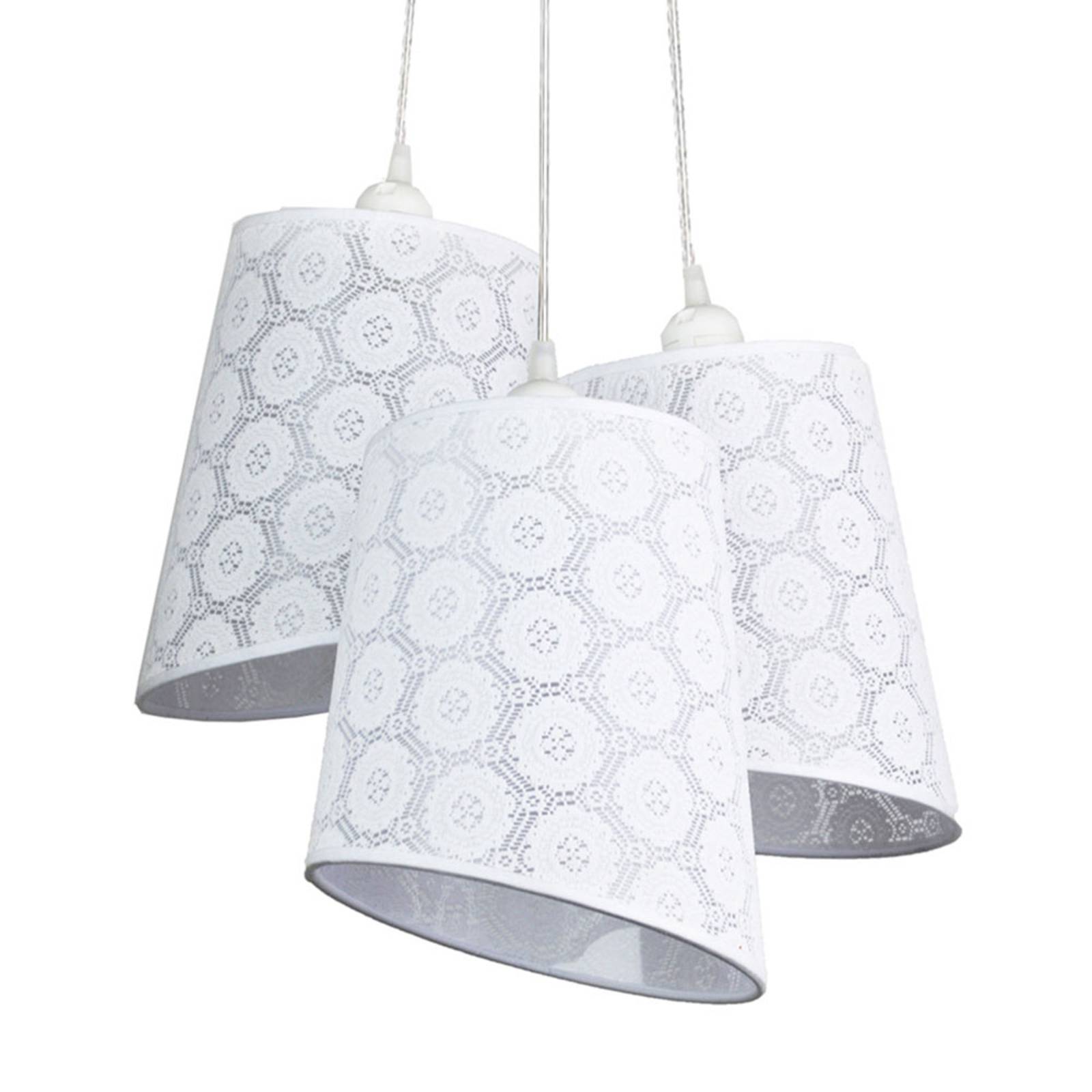Verona hanging light, 3-bulb, patterned white