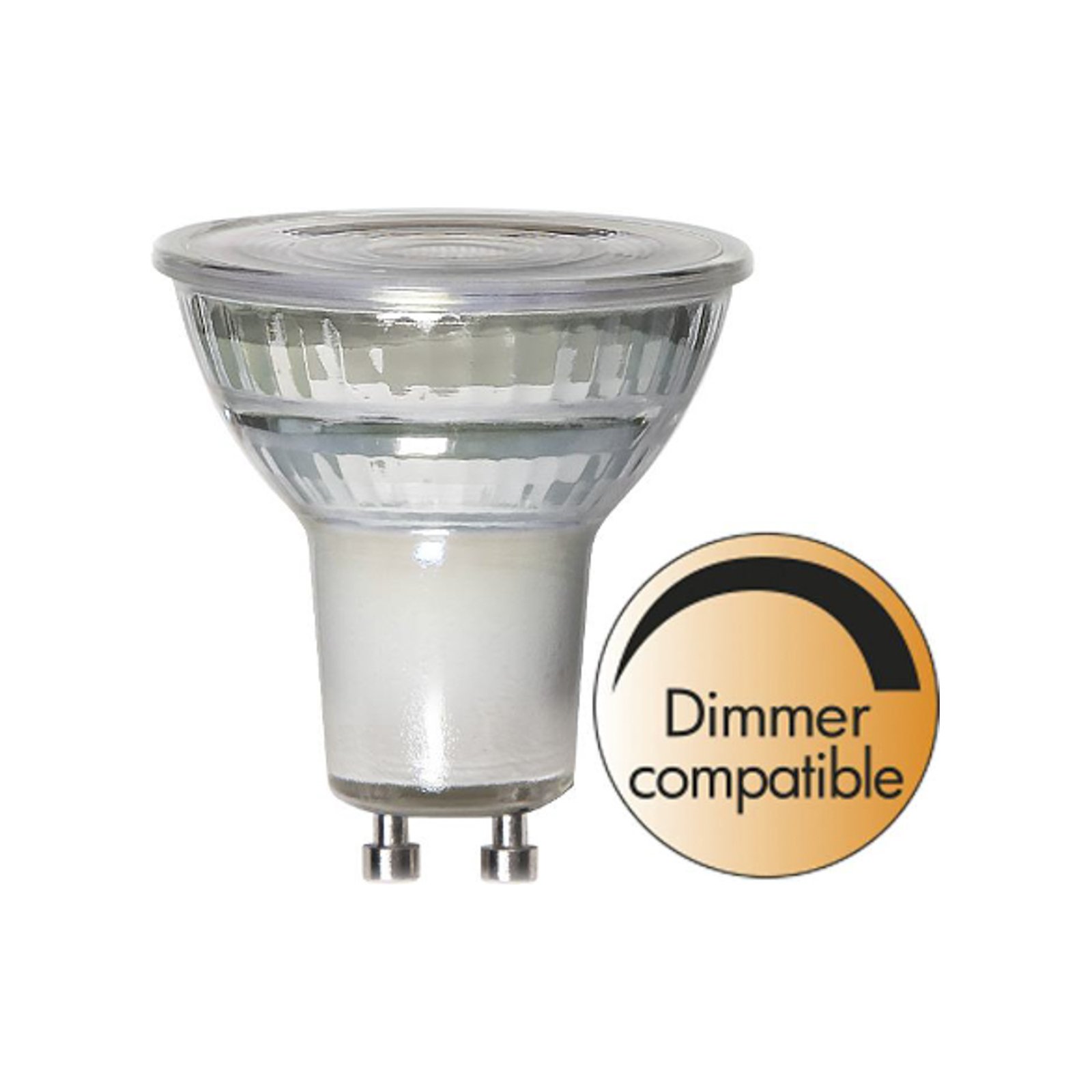 Lampadina LED a riflettore, GU10, 6 W, trasparente 3.000 K dimmerabile