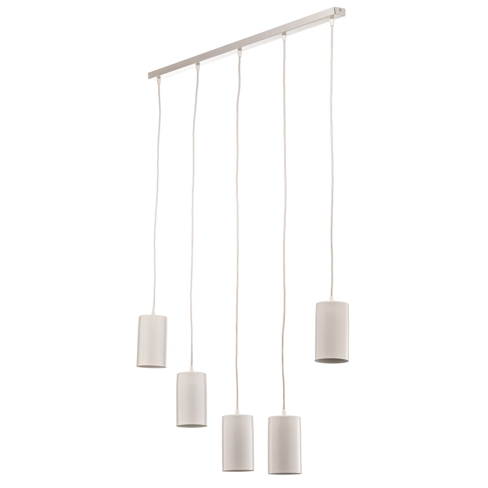 Suspension ZW Tube 170 cinq lampes blanc