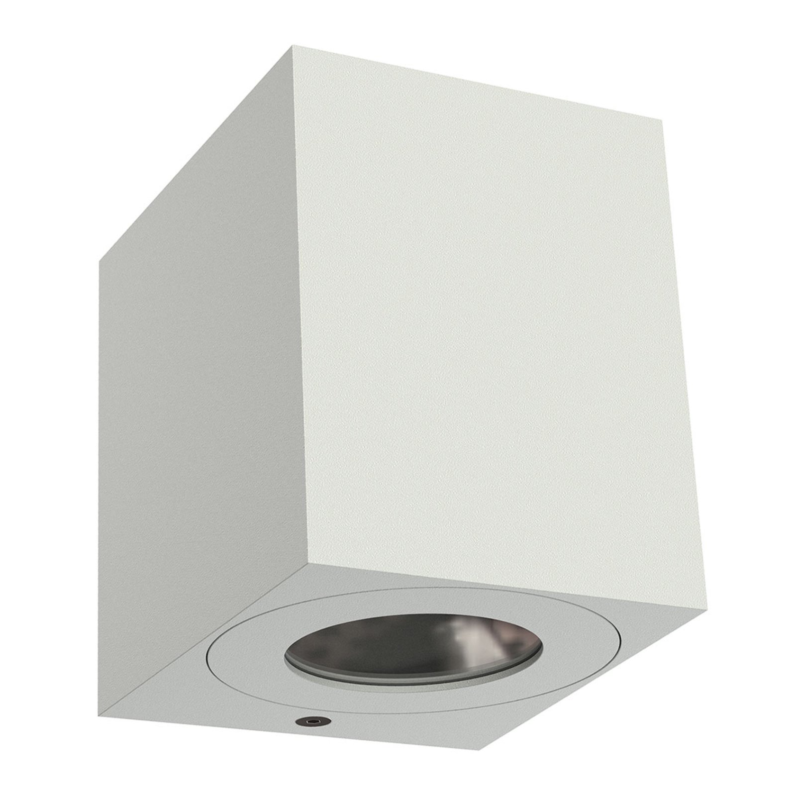 Nordlux Canto Kubi 2 LED outdoor wall light, 10 cm, white, injection moulded aluminium, glass, 6 W, energy efficiency: A+, W: 8.7 cm, H: 10.4 cm