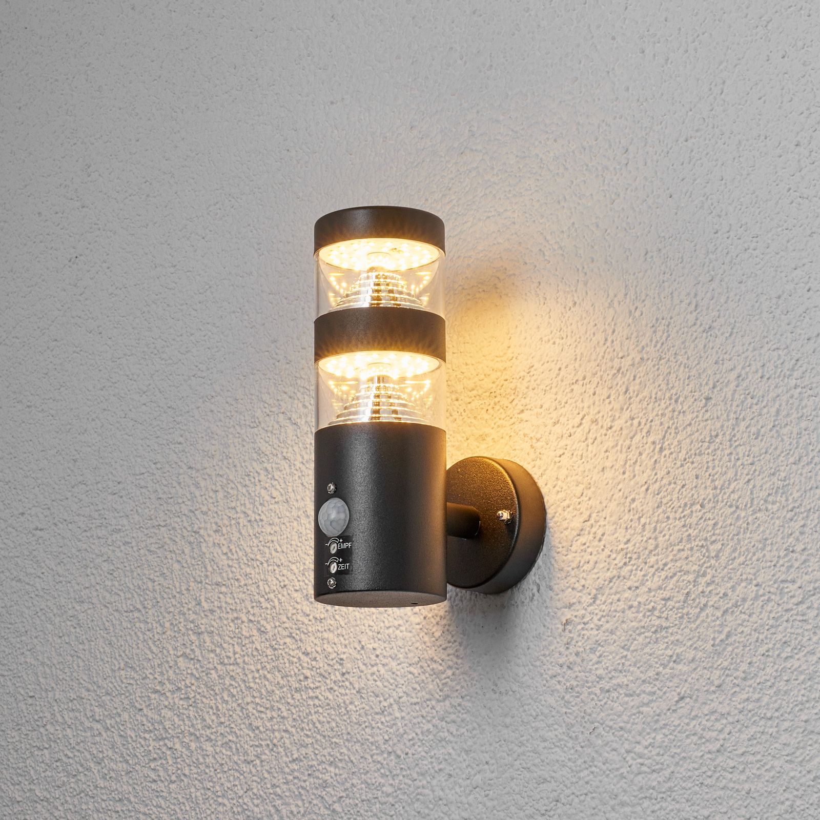 Érzékelős kültéri fali lámpa Lanea LED-del