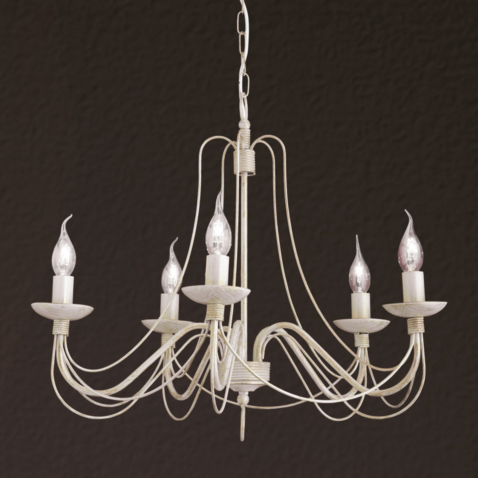 ORION Candelabru Antonina fildeș 5 becuri - Camera de zi / sufragerie - Casă de țară / Rustic - fildeș auriu - Metal