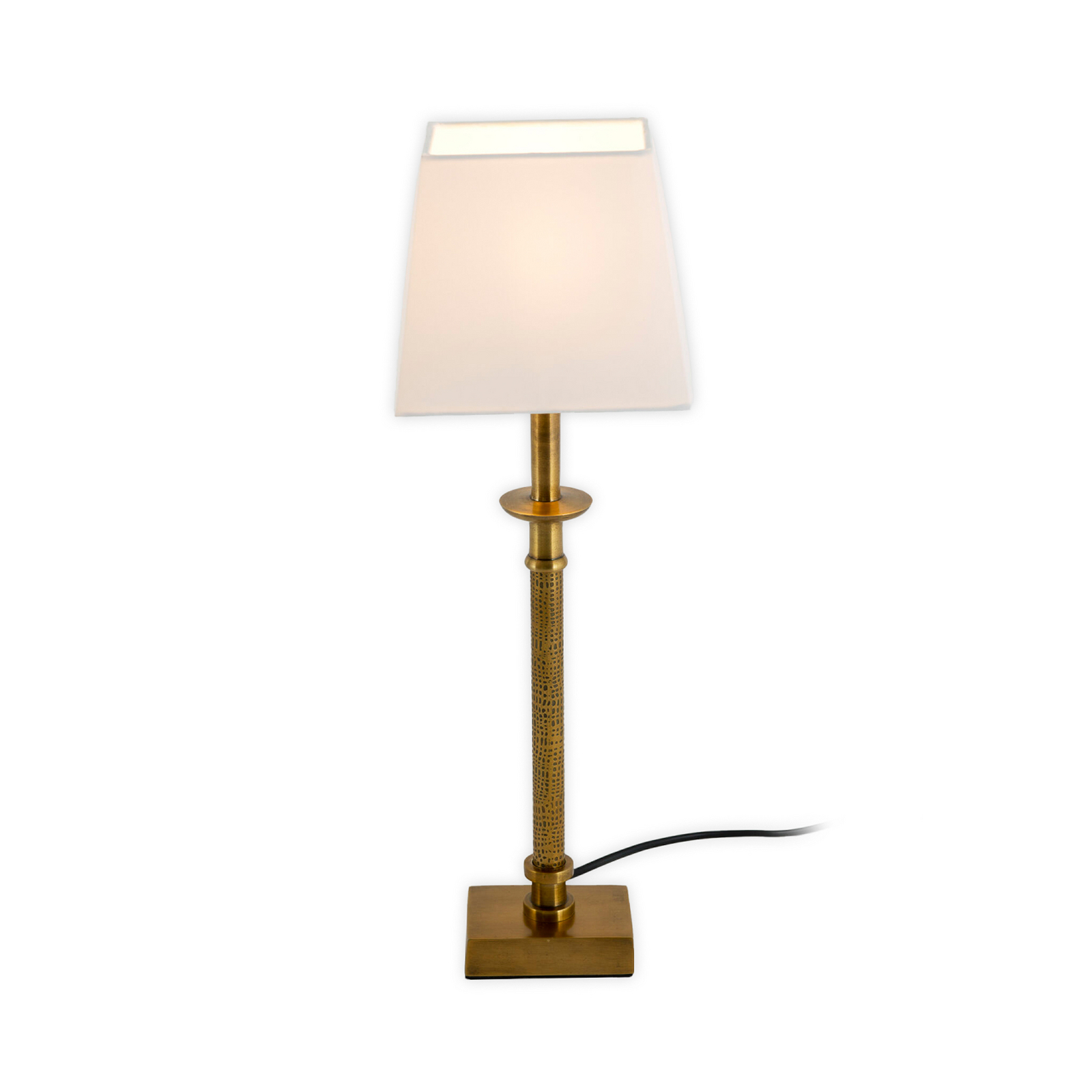 Tischleuchte PALMARIA, gold/weiß, Höhe 52 cm, Metall, E14