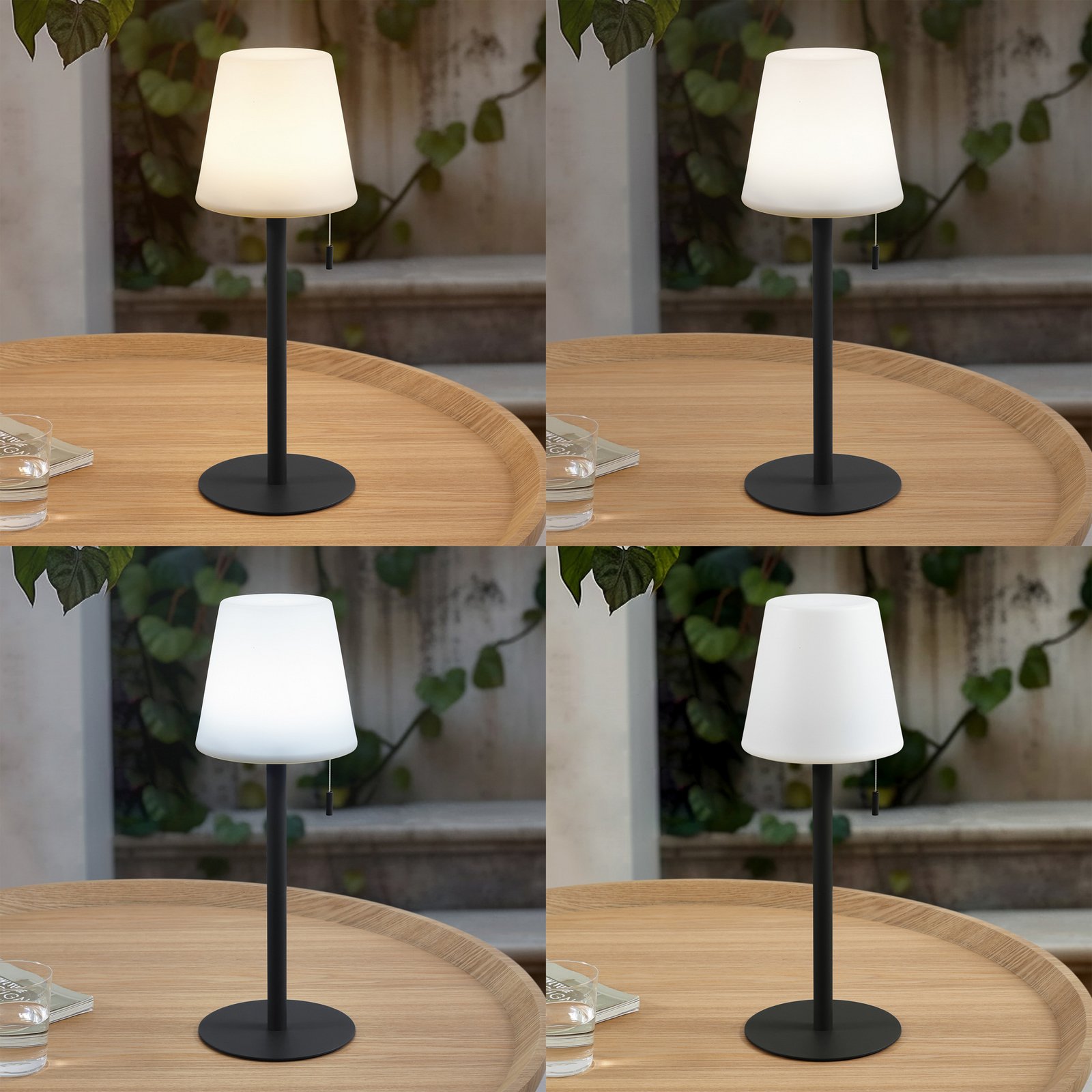 Lindby LED-Akkulampe Azalea schwarz Alu CCT höhenverstellbar