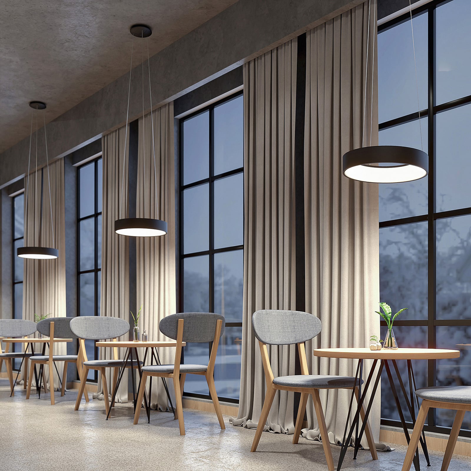 Aleksi LED viseća lampa, Ø45 cm, crna, metal, CCT - Arccio