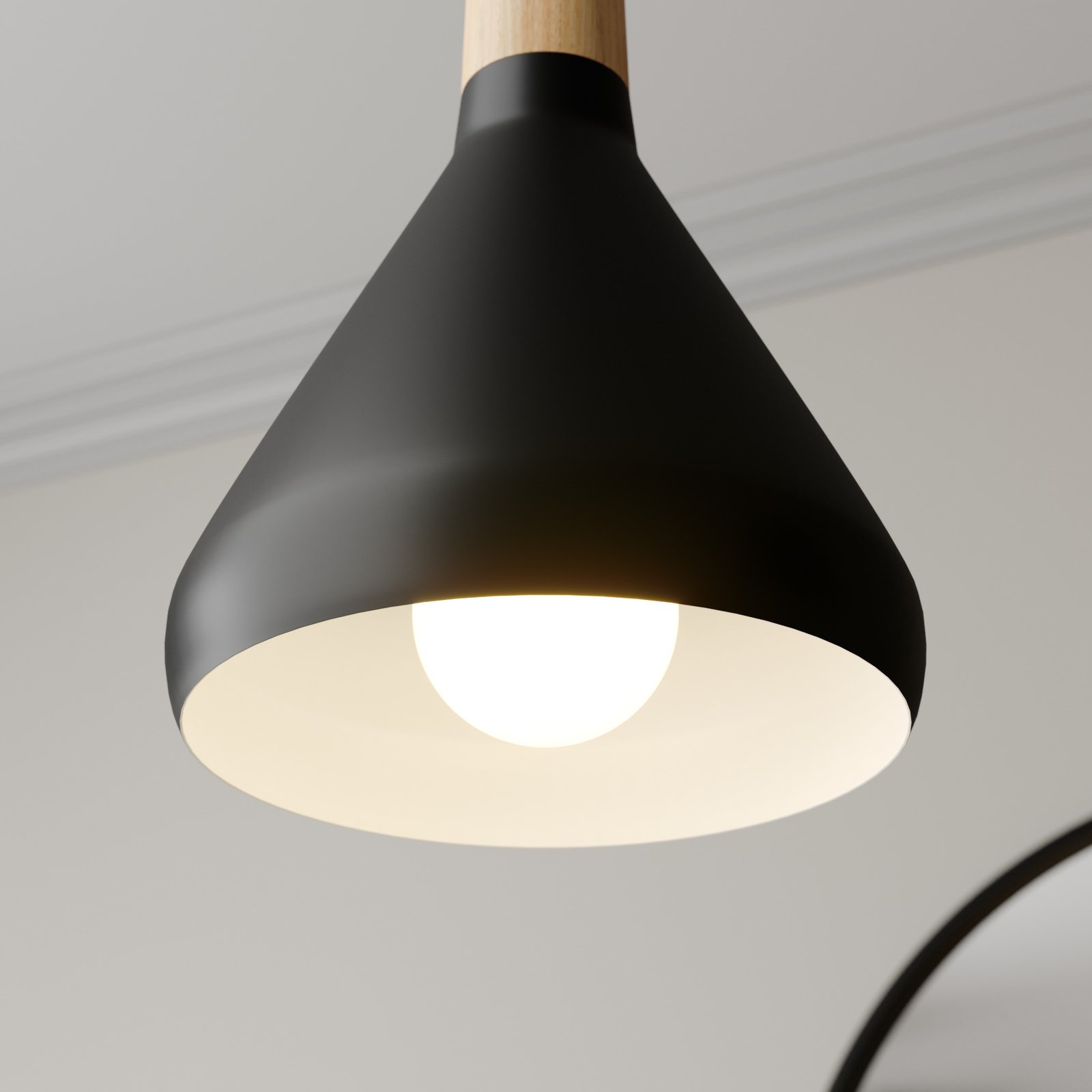 Arina Pendel Black/Wood - Lindby