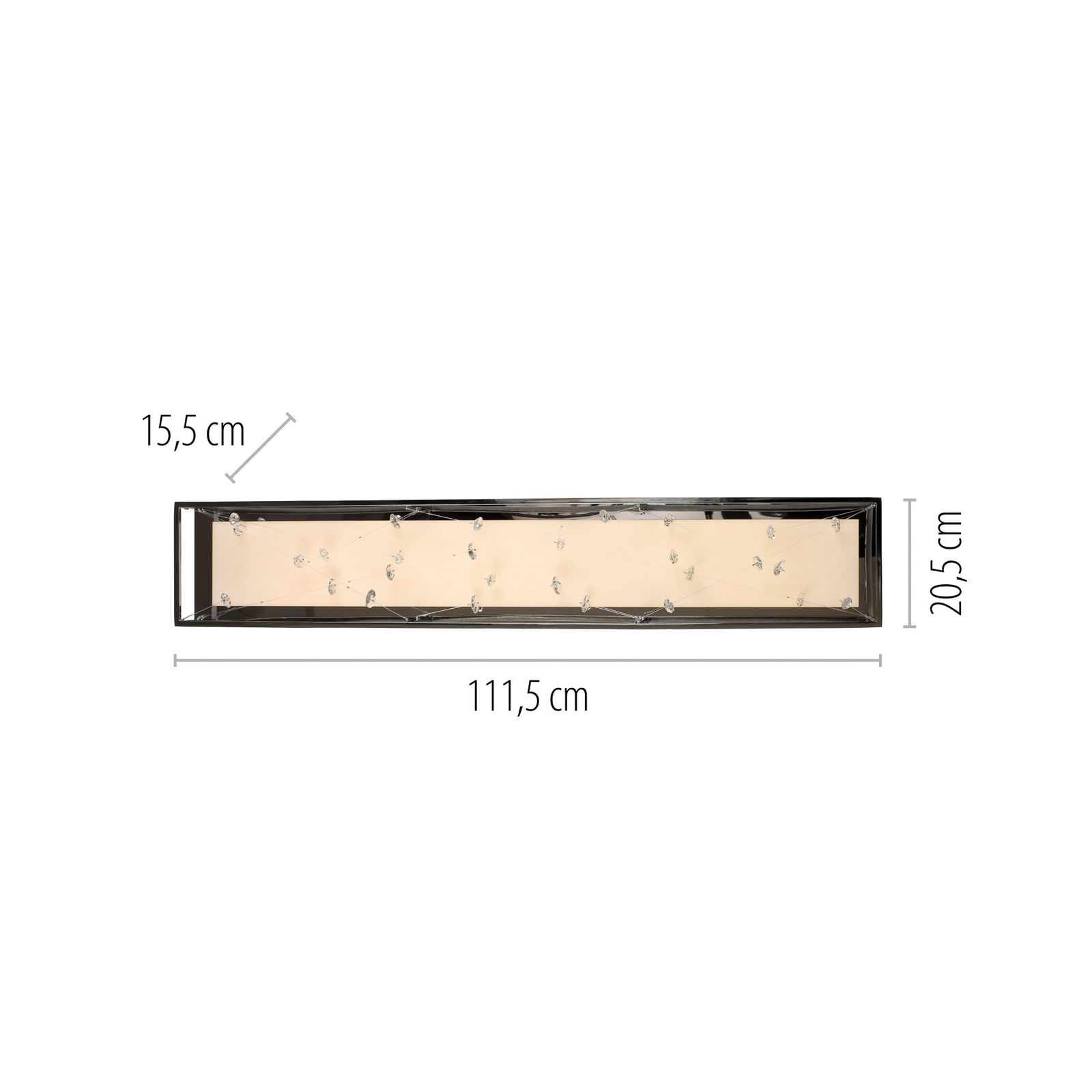 LED lubų šviestuvas „SKINA“, chromas, 112 cm, CCT, reguliuojamas nuotolinio