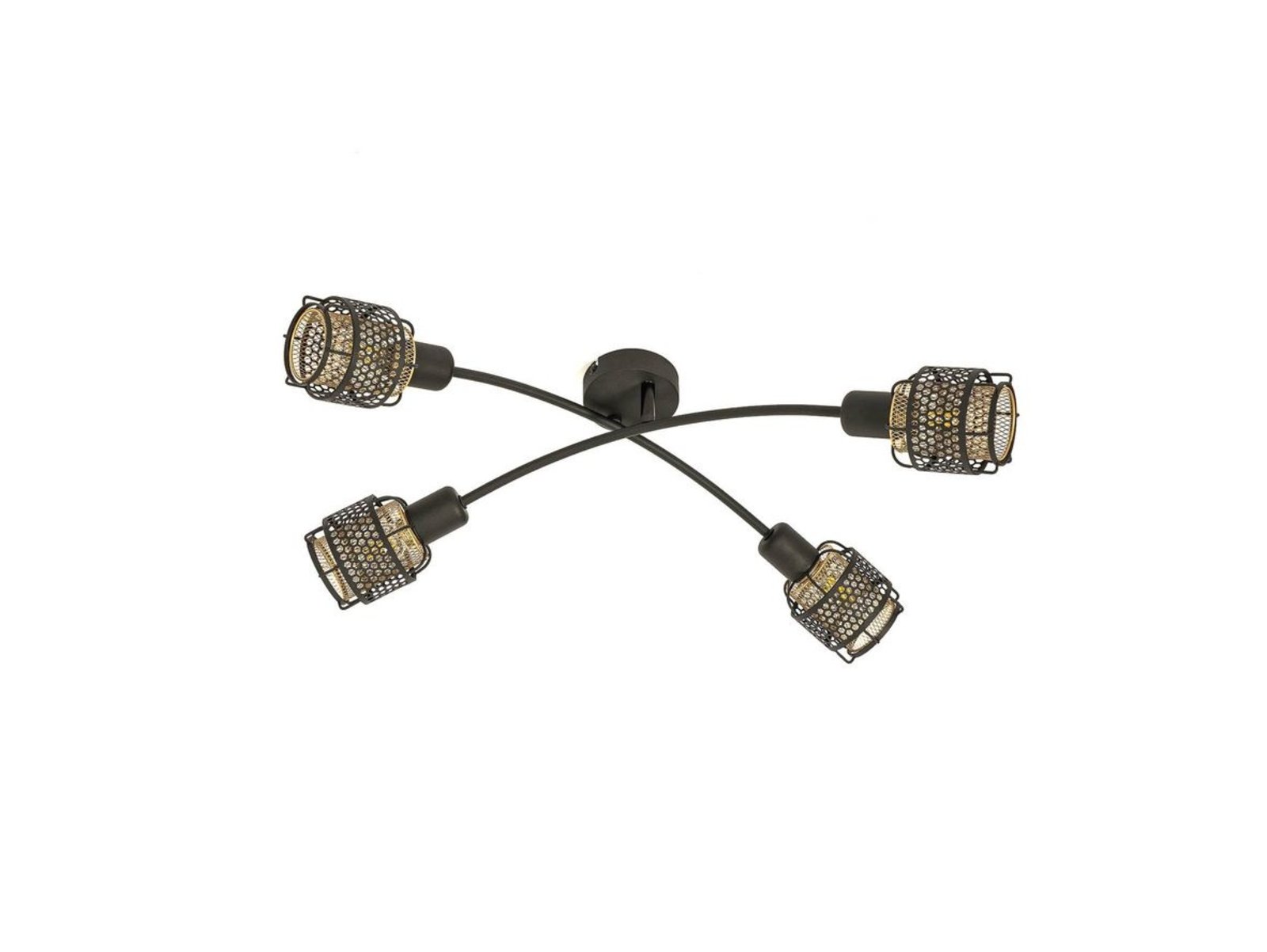 Eudoria 4 Round Ceiling Lamp Black/Gold - Lindby