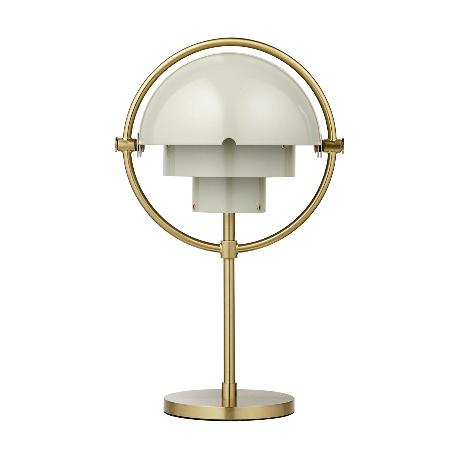 Gubi Multi-Lite stolna lampa na baterije, mesing/siva, visina 30 cm