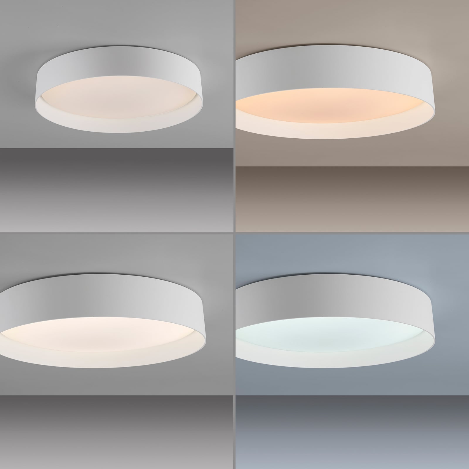 LED lubinis šviestuvas „TAVOLI“, baltas, skersmuo 39 cm, metalas, CCT,