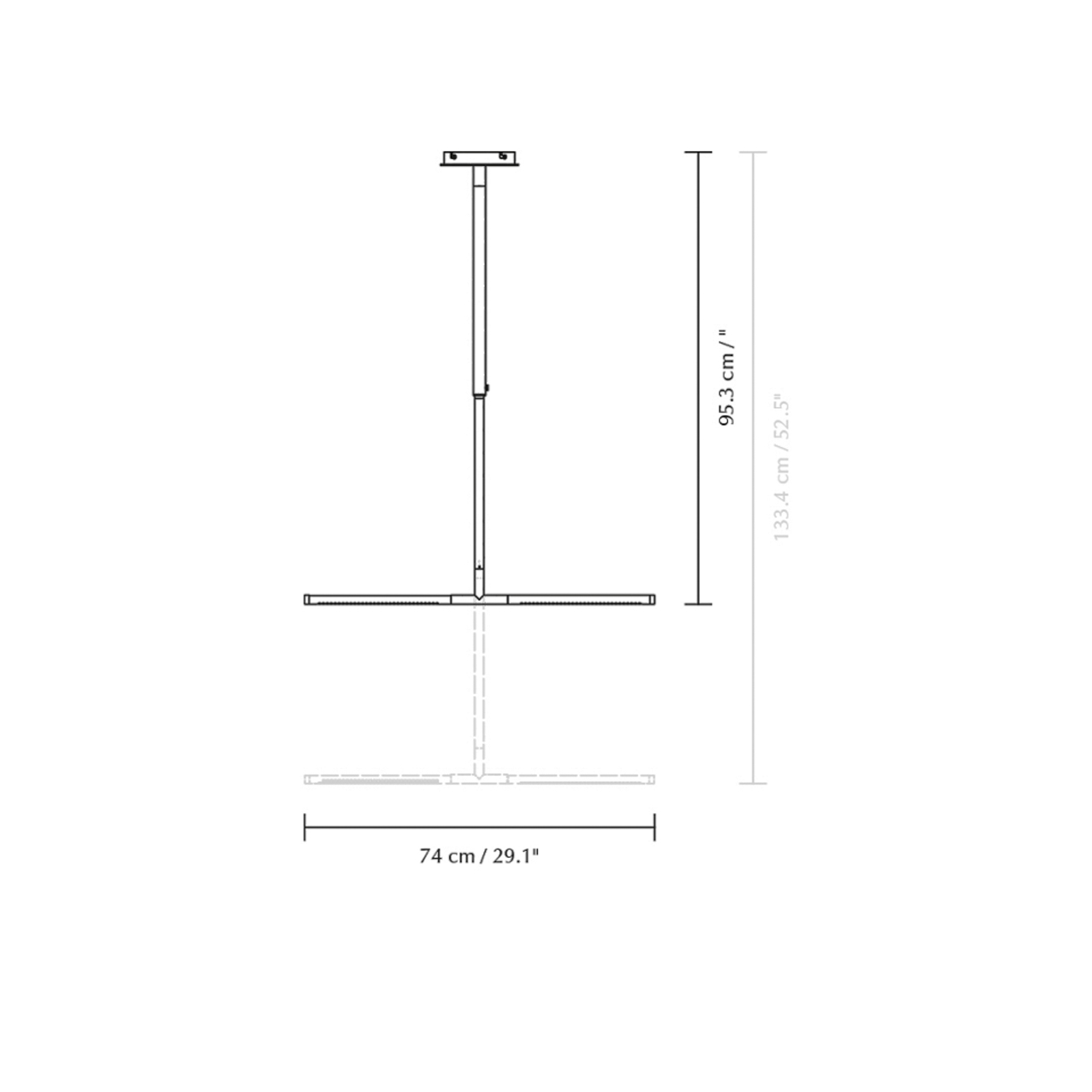 UMAGE LED pakabinamas šviestuvas "Omni", žalvaris, 2 lemputės, ilgis 74 cm