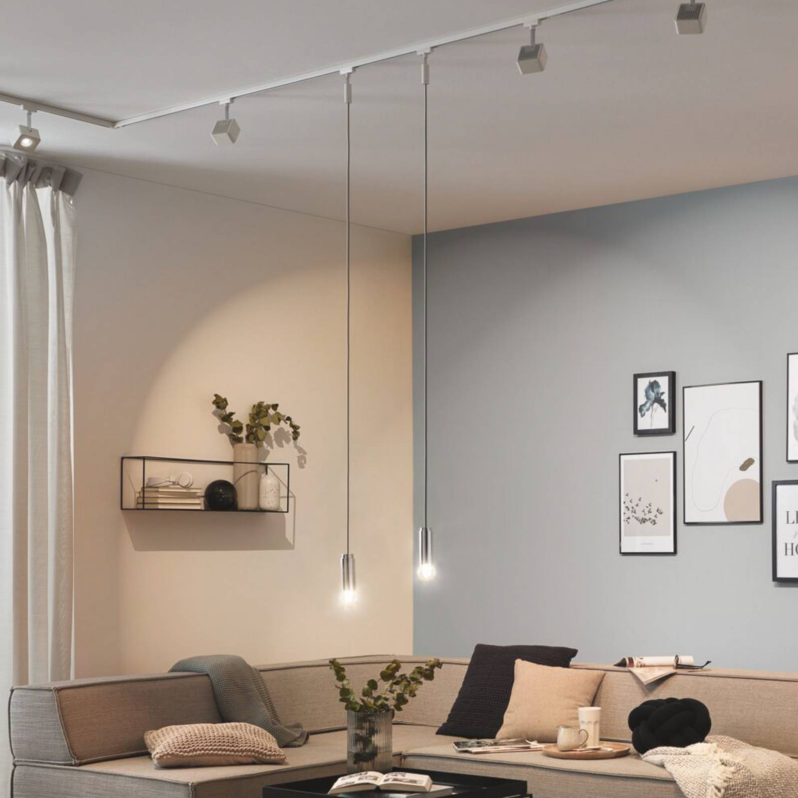 Suspension Paulmann URail 2Easy, blanc signal, métal, E27