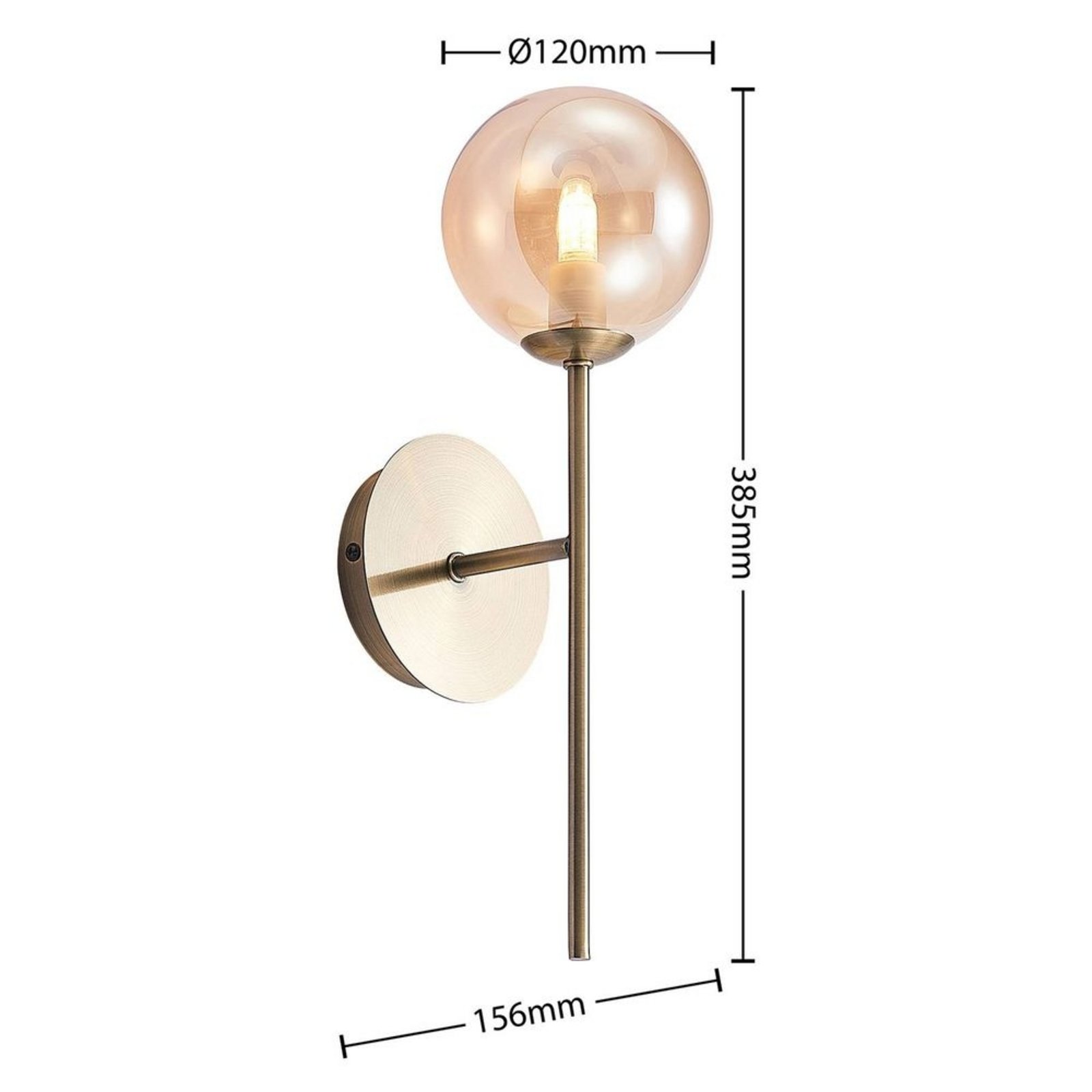 Wynina 1 Wall Lamp Brass/Amber - Lucande