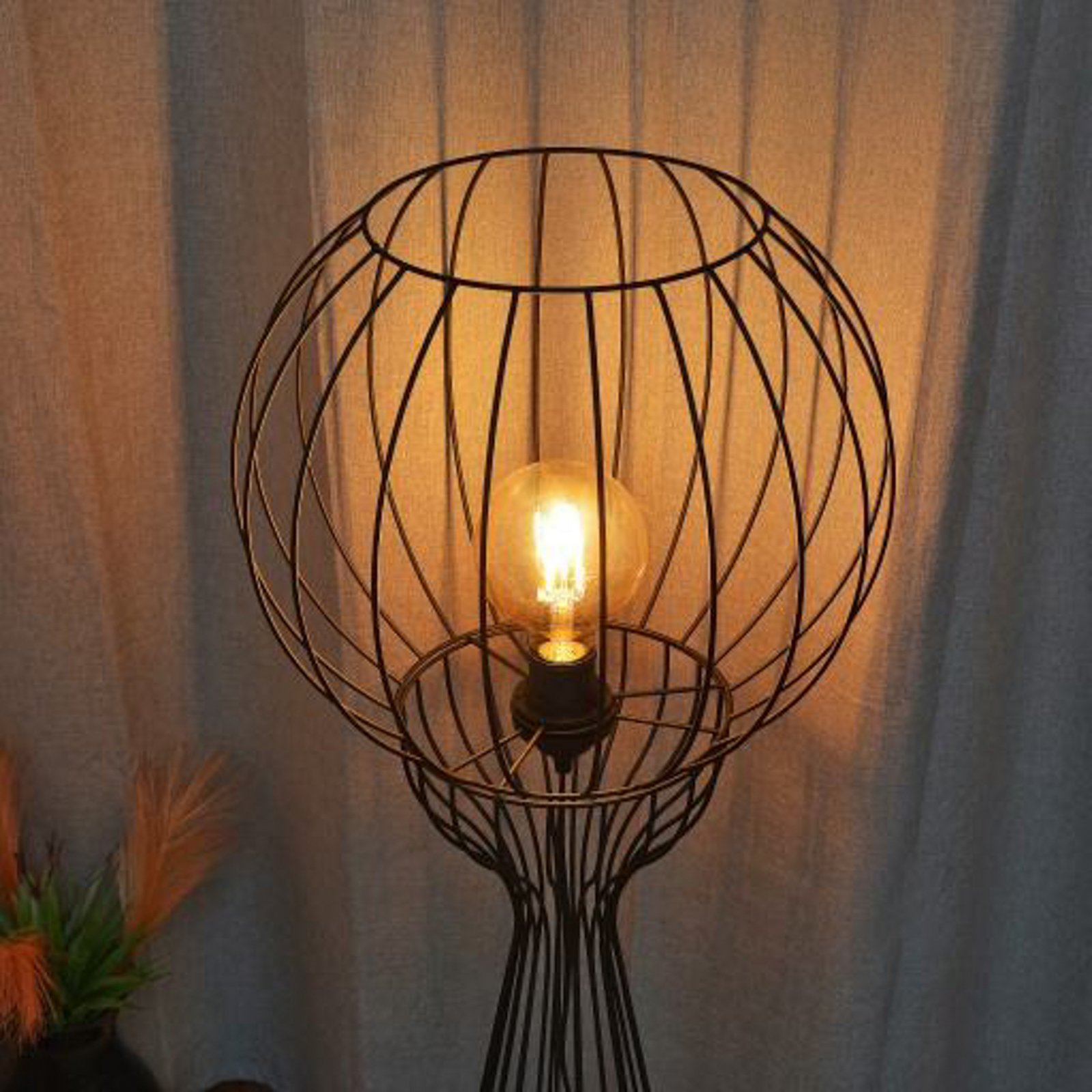 Mercure floor lamp, black, metal/plastic, height 93 cm