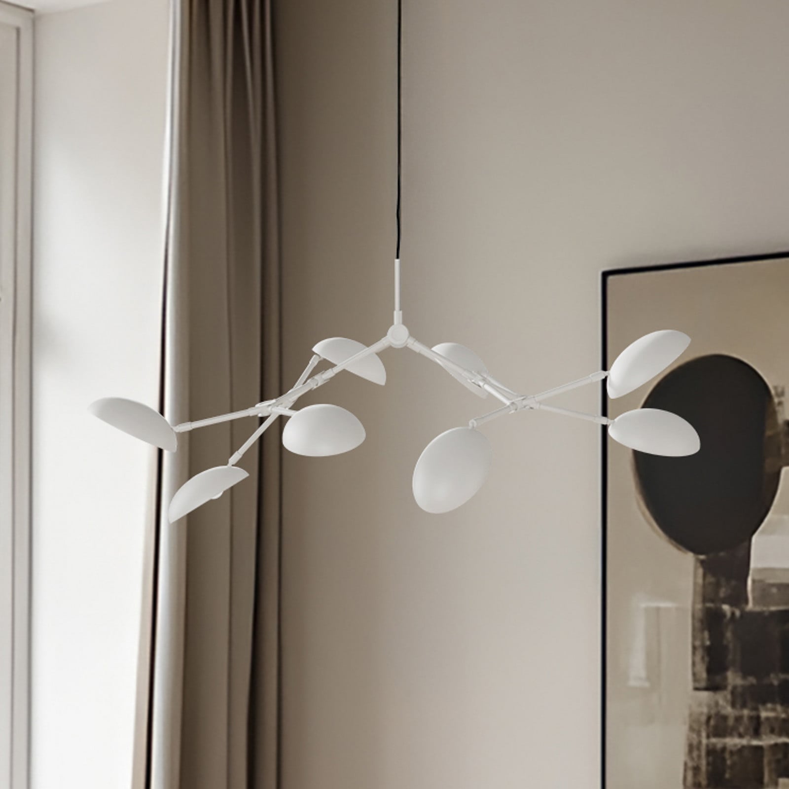 Lustre Drop, blanc, 55 cm, à 8 lampes