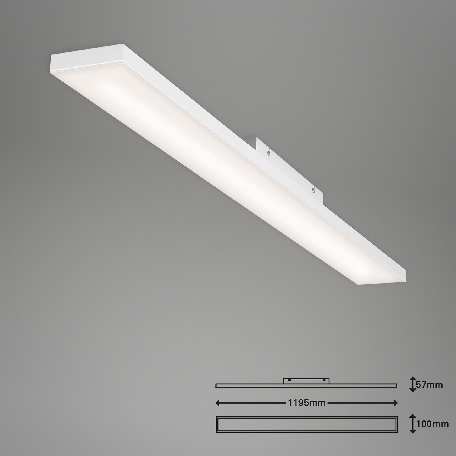 Frameless LED ceiling light RGBW, 120 x 10 cm