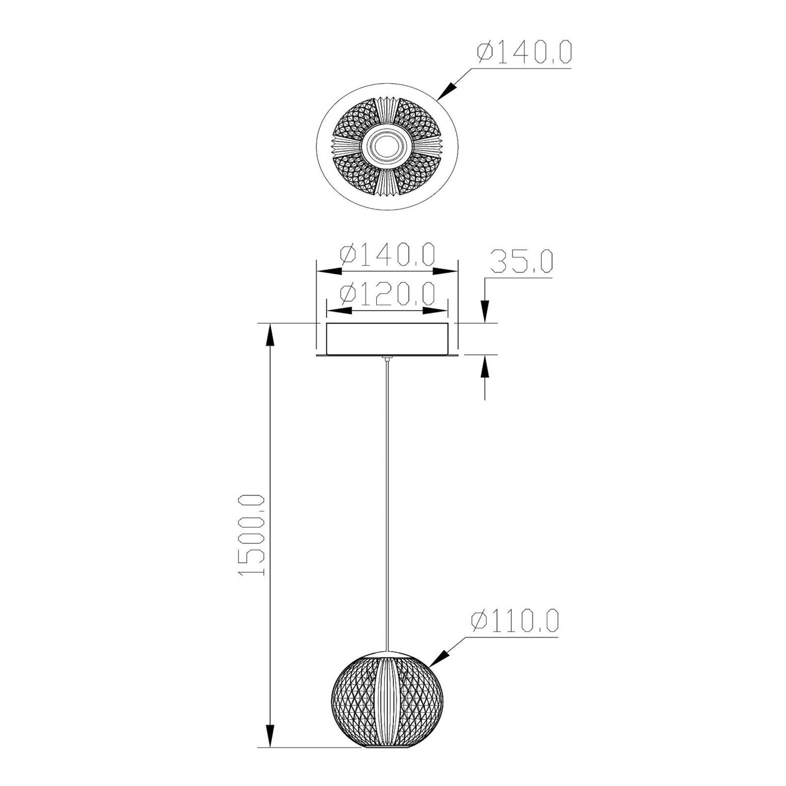 Lampa wisząca LED Cintra, Ø 14 cm, przezroczysty/złoty, akryl