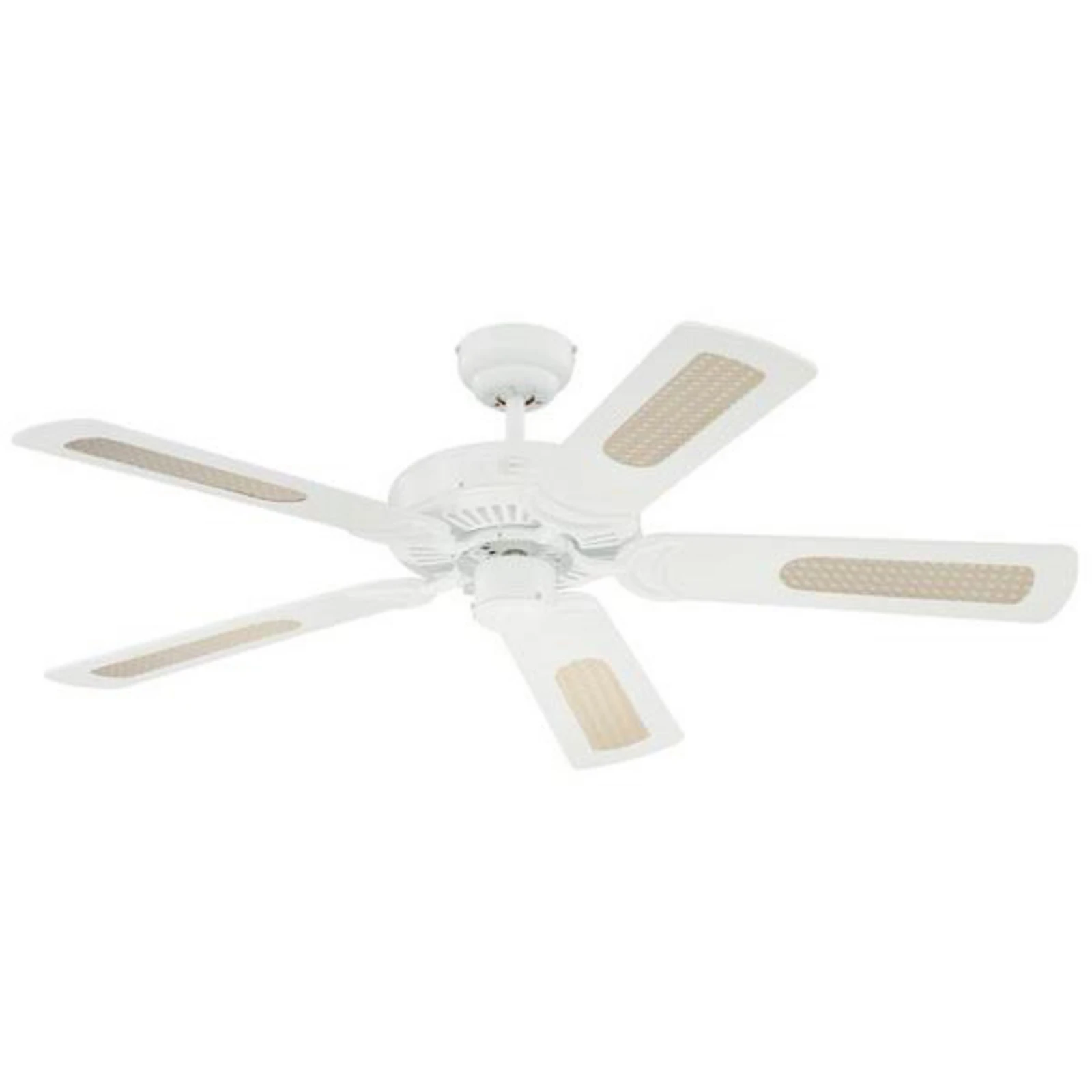 Ventilateur de plafond Westinghouse Monarch, blanc, silencieux, en acier