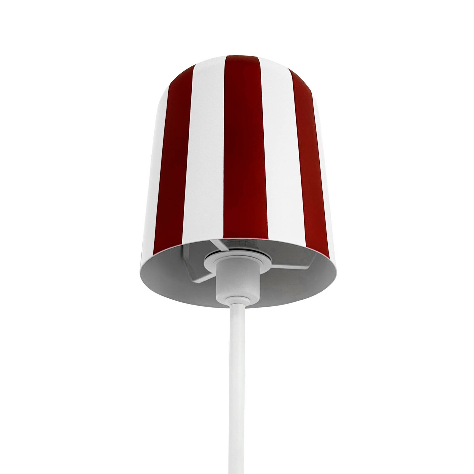 Dyberg Larsen table lamp Gry, red/white, height 49.5 cm, metal