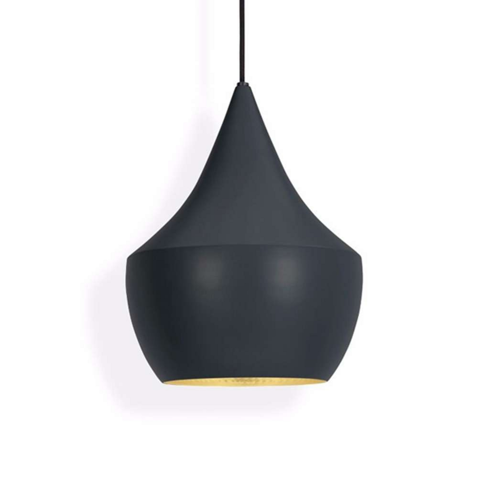 Beat Fat LED Pendant Matt Black/Brass - Tom Dixon